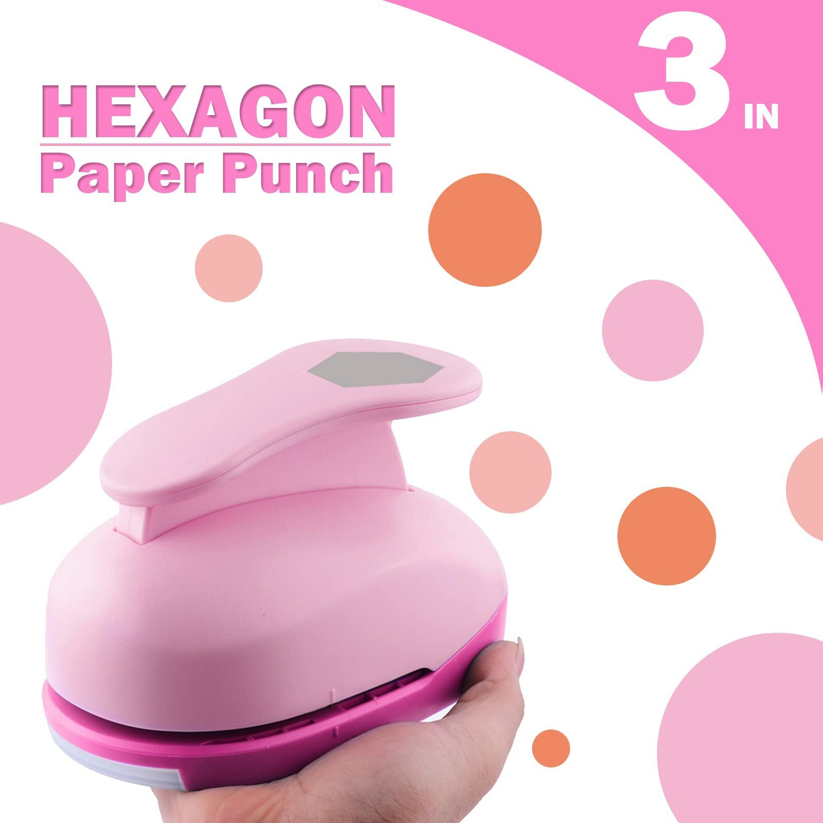 Hexagon Paper Punch 3 Inch - Large Punch For Paper Crafts Hexagon Hole Paper Punchers For Cardstock  Gift Wrapping  Greeting Cards And Scrapbook