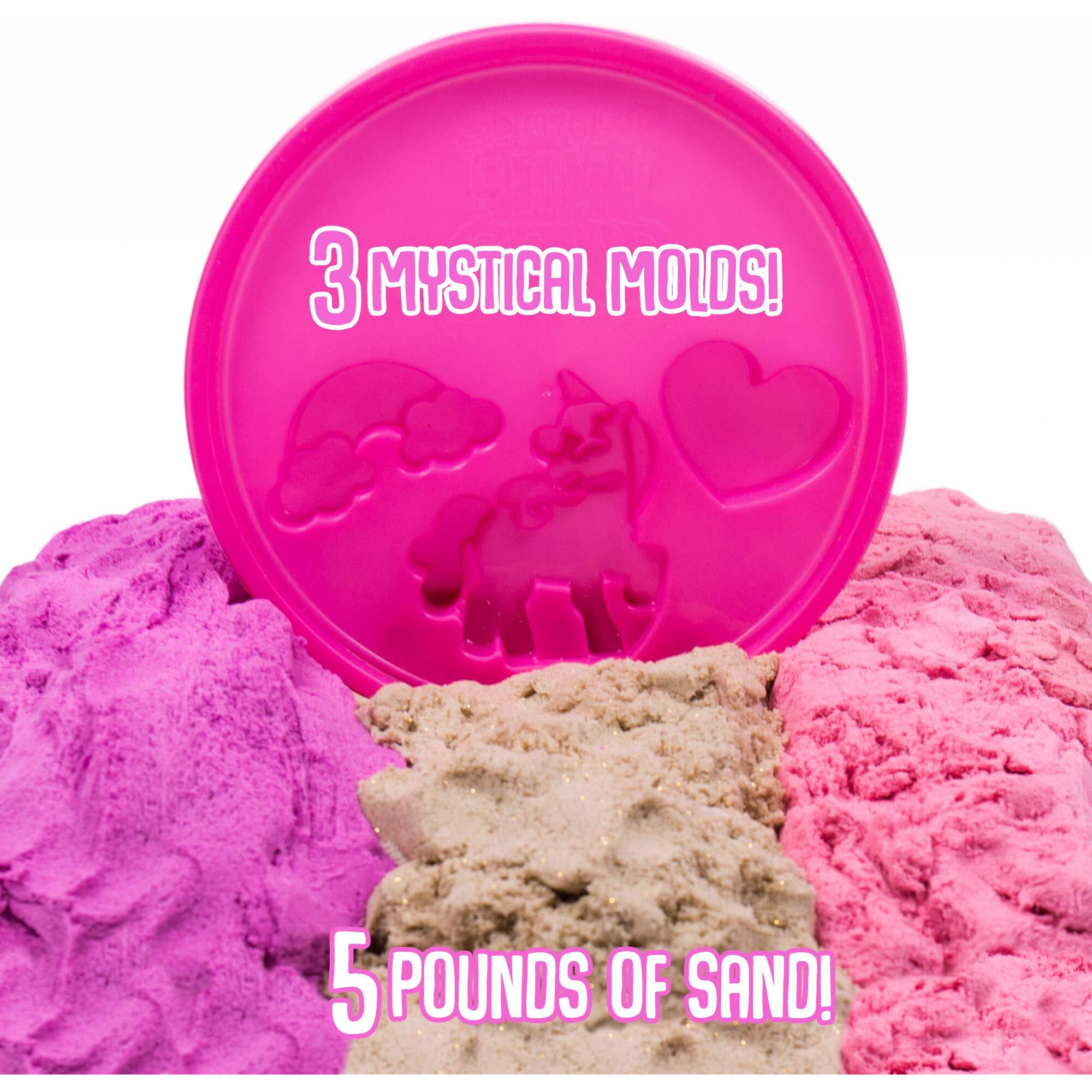Slimysand Bucket  5 Pounds Of Slimysand In Purple  Pink And White Glitter  3 Molds  Bucket Is Reusable For Storage. Super Stretchy & Moldable