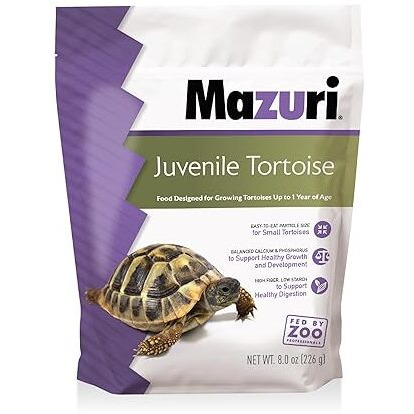 Mazuri | Juvenile Tortoise Food For Baby Tortoises | 8 Ounce (8 Oz) Bag