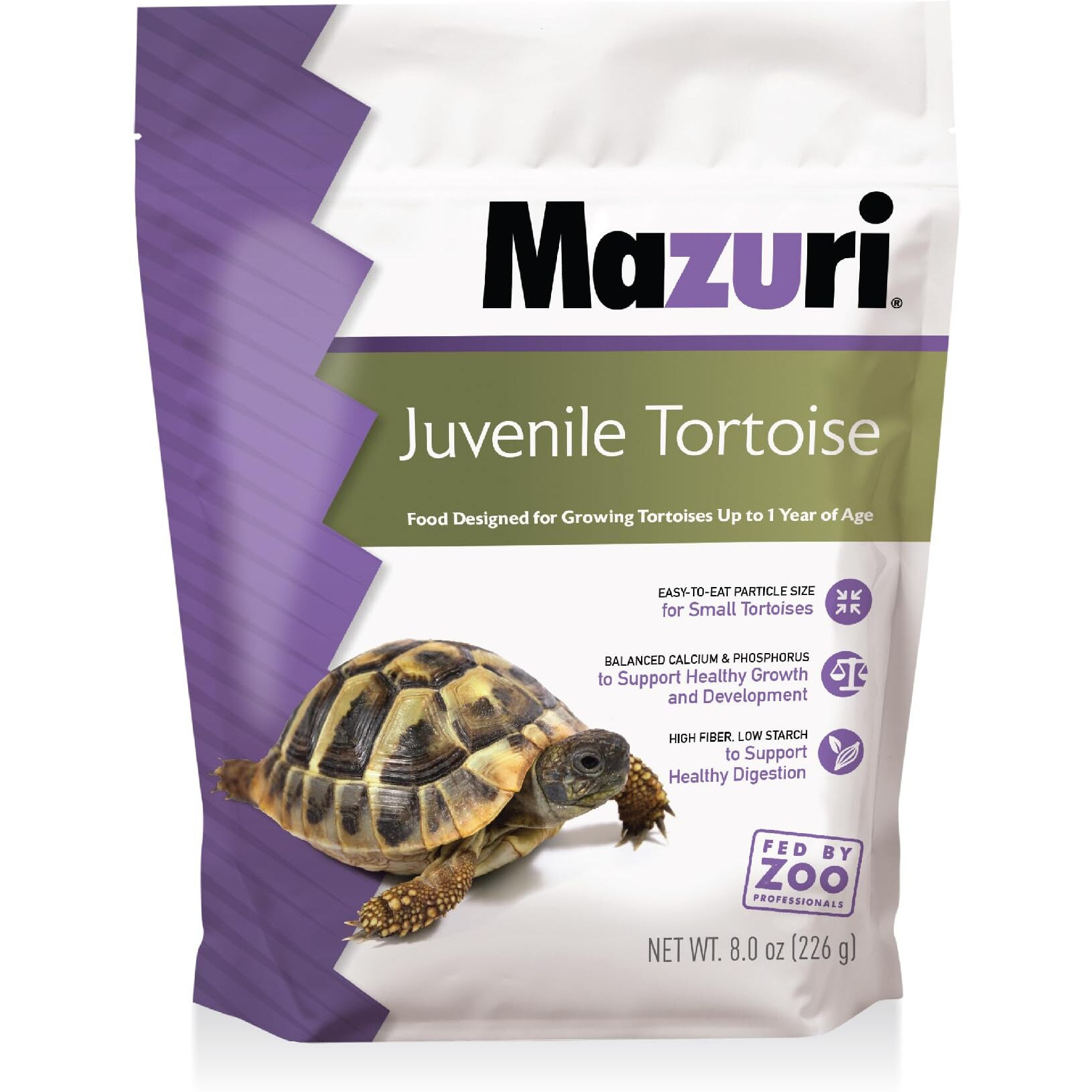 Mazuri | Juvenile Tortoise Food For Baby Tortoises | 8 Ounce (8 Oz) Bag