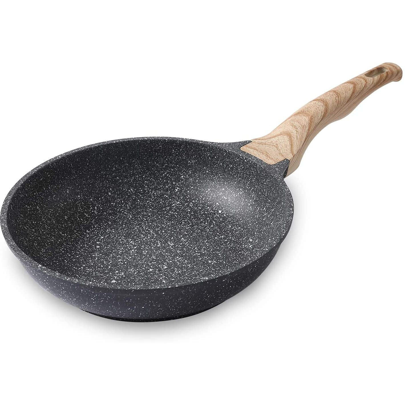 Motase 9.5 Inch Nonstick Frying Pan Skillet  Granite Coating Omelette Pan  100% Pfoa Free Cookware Pan  Healthy Nonstick Stone Frying Chef's Pan Skillet