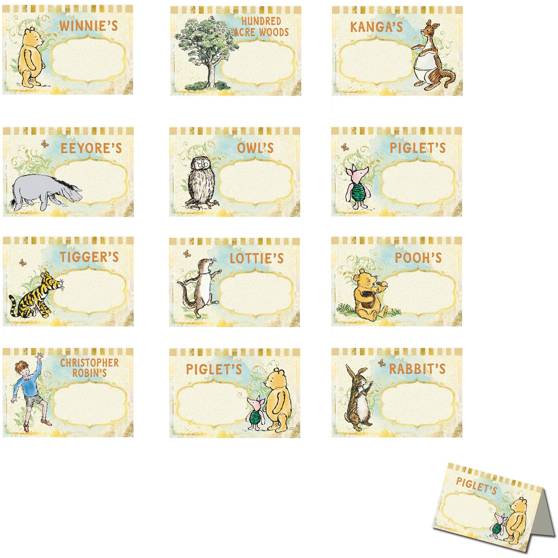 Classic Winnie Food Labels Food Signs 12 Pcs The Pooh Food Decor For Baby Shower Perfect Pooh Bear Birthday Party Favors Centerpieces For Tables