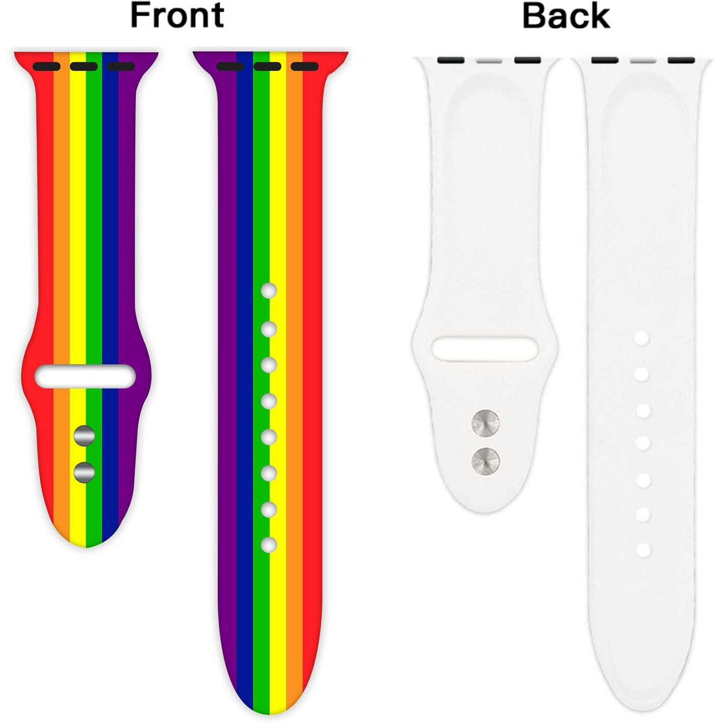 Rainbow Pride Lgbtq Flag Watch Band Compatible With Apple Watch 38Mm 40Mm 41Mm 42Mm 44Mm 45Mm For Women Men Gifts Sport Silicone Wristbands Strap For Iwatch Series 7 6 5 4 3 2 1(42Mm/44Mm)