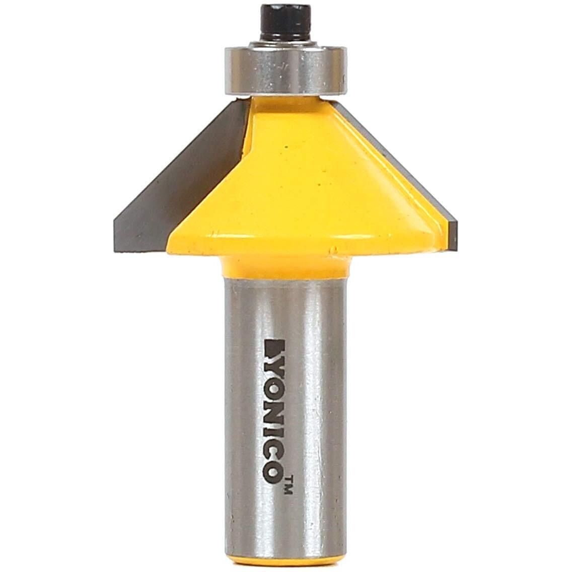 Yonico Chamfer Router Bits Edge Forming 45 Degree 1/2-Inch Shank 13906