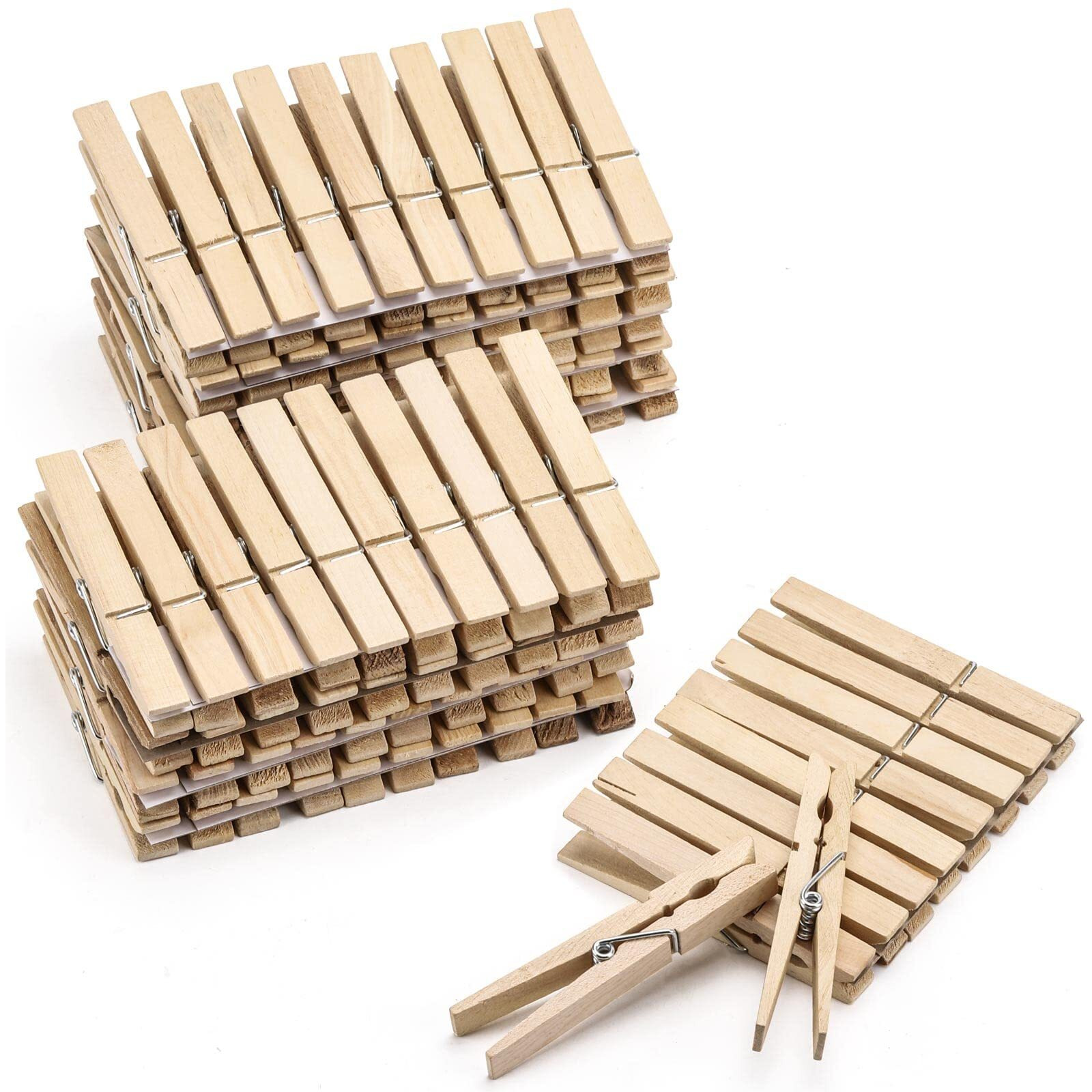 100Pcs Clothes Pins Wood - 4 Inch Heavy Duty Wooden Clothespins For Hanging Clothes Outdoor Clip Crafts