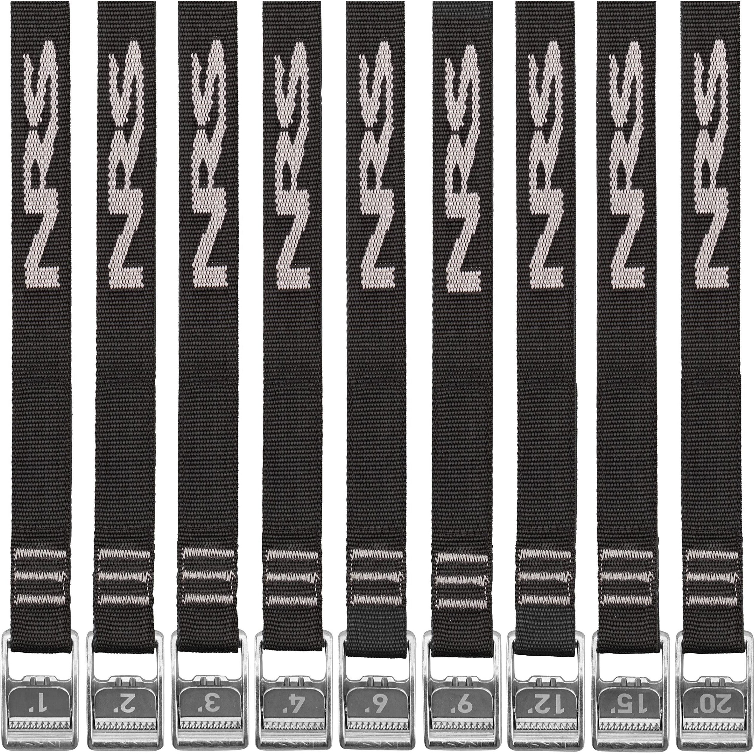 Nrs 1&quot&quot Heavy Duty Tie Down Strap 2 Pack - Stealth Black 20Ft - Cargo Roof Rack Strap For Vehicle  Trailer  Outdoor