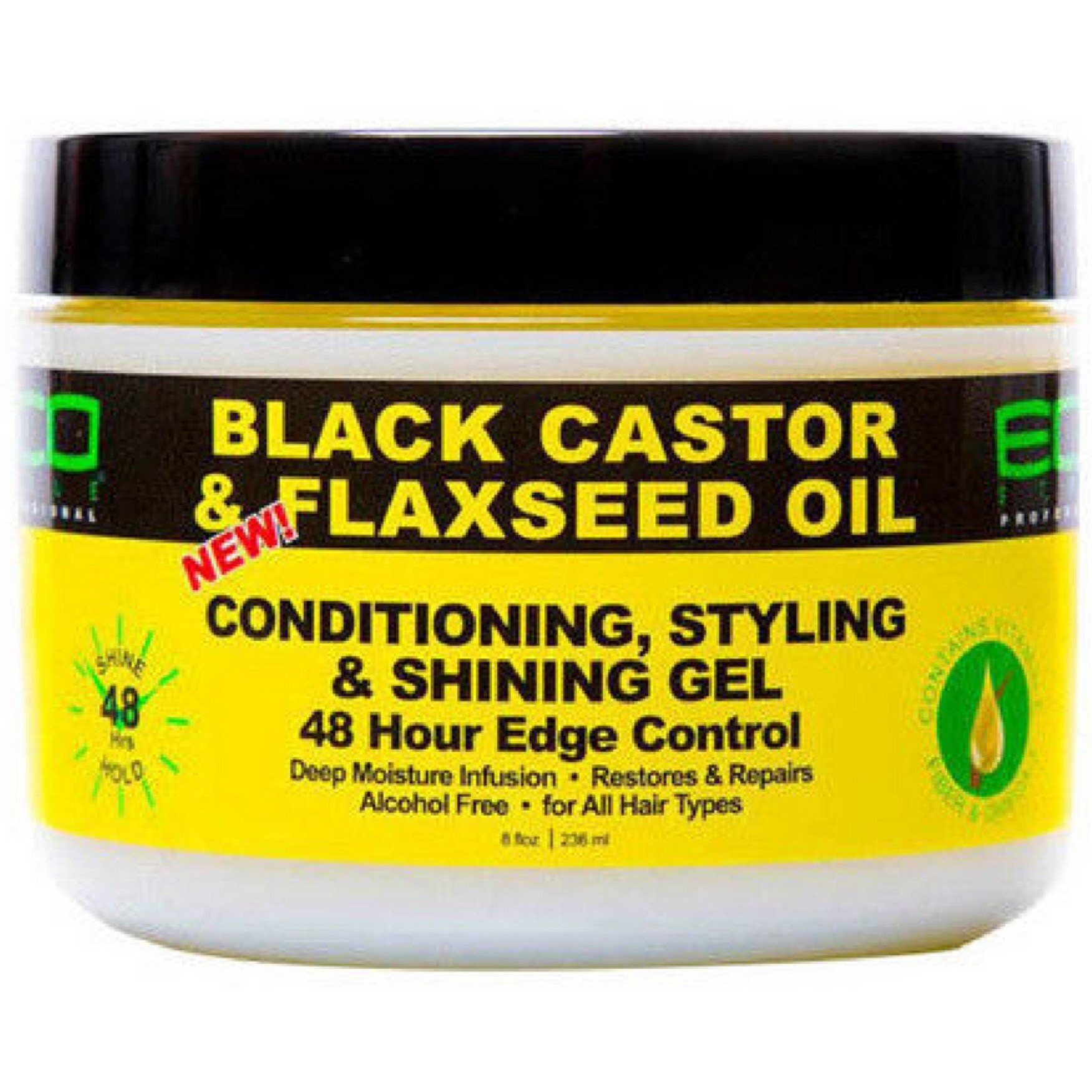Ecoco Eco Style Black Castor Oil & Flaxseed Oil 48 Hour Edge Control  11 Ounce