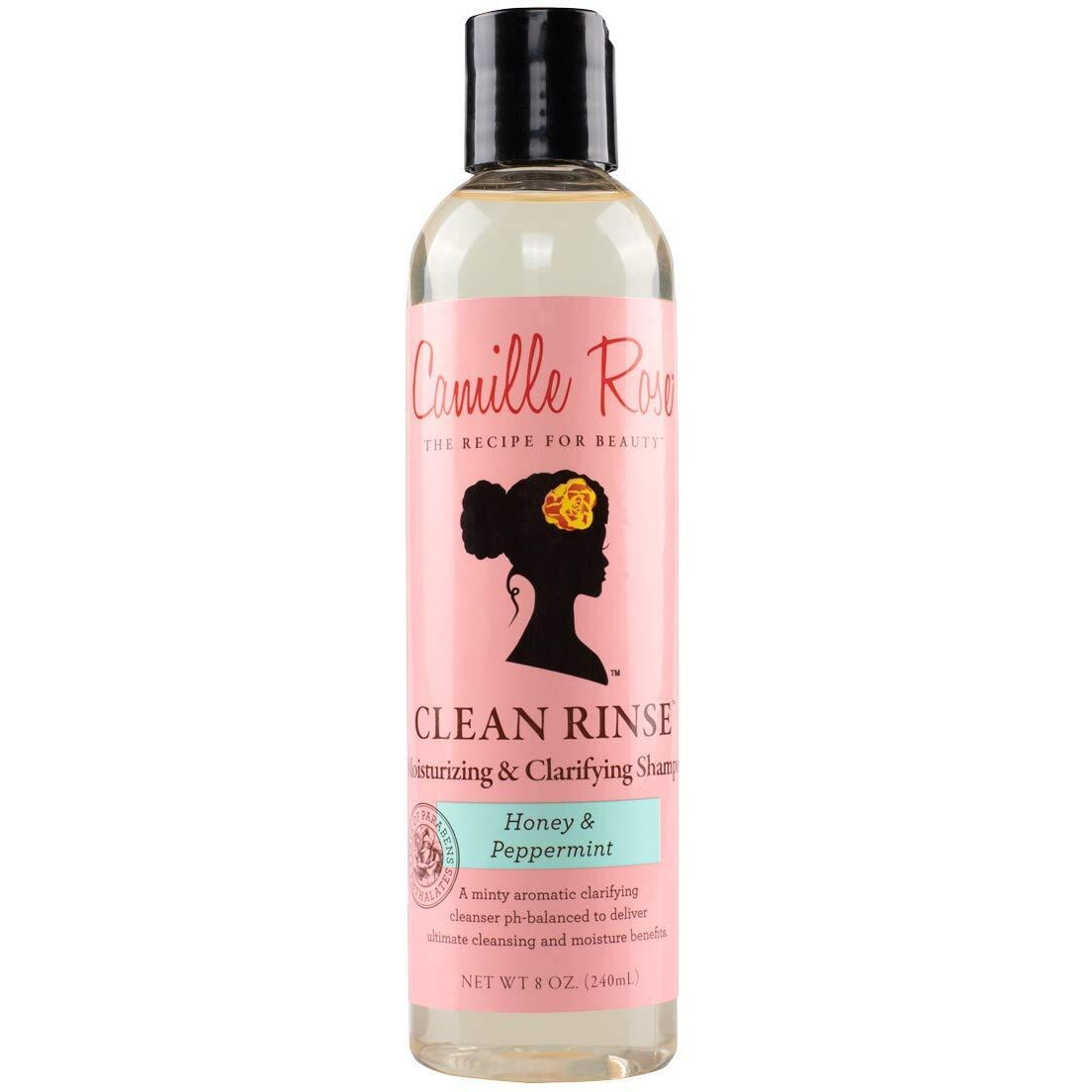 Camille Rose Clean Rinse Shampoo  With Honey And Peppermint To Moisturize And Clarify  For All Hair Types  8 Oz