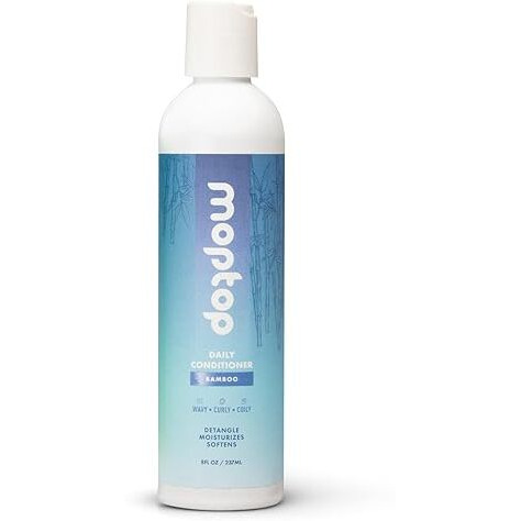 Moptop Daily Curly Hair Conditioner - Hair Moisturizer To Restore Dry  Damaged Hair & Reduce Frizz  Sulfate & Paraben Free Hair Care For All Hair Types - Wavy  Curly  Coily (Bamboo  8 Oz)