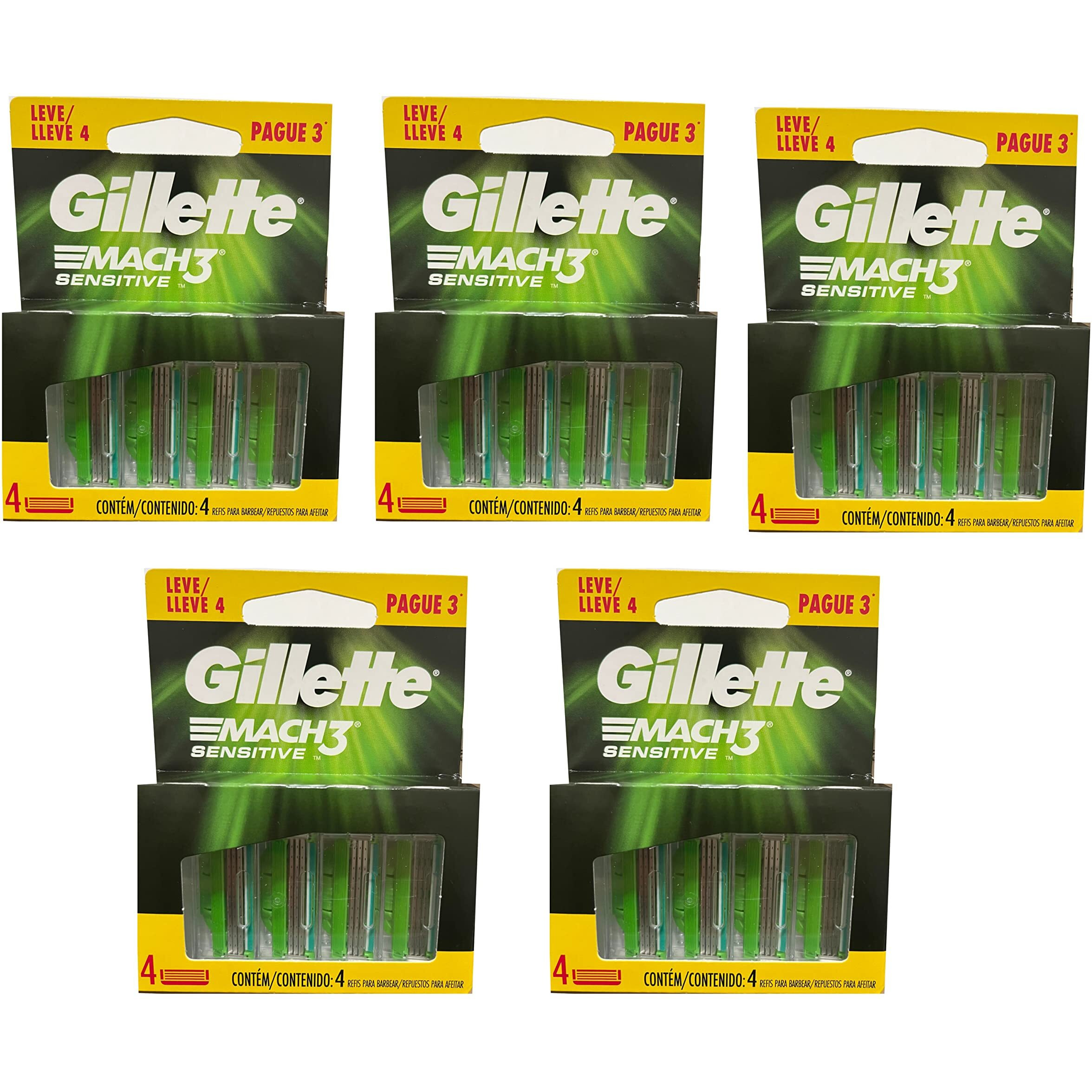 Gillette Mach 3 Sensitive Razor Refill 20 Cartridges