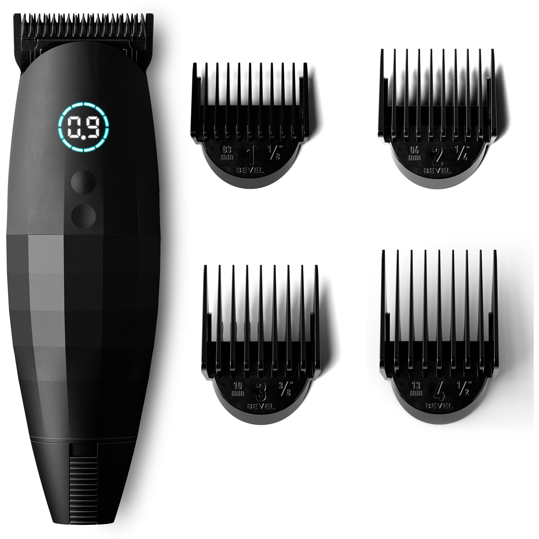 Bevel Professional Hair Clippers & Beard Trimmer For Men  Barber Supplies  Cordless Hair Clippers  Hair Trimmer For Men  4 Hour Rechargeable Battery  Black
