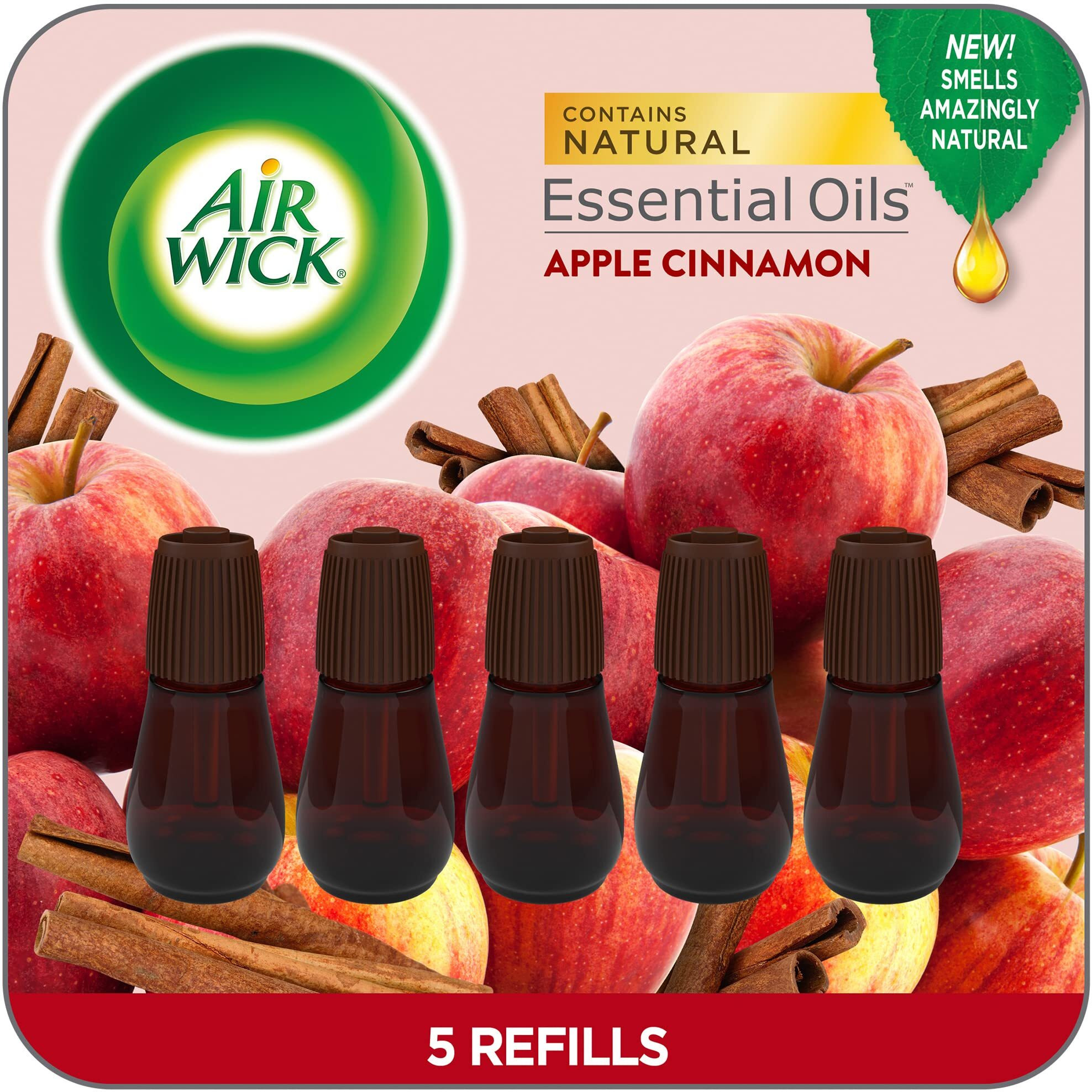 Air Wick Essential Mist Refill  5 Ct  Apple Cinnamon  Essential Oils Diffuser  Air Freshener