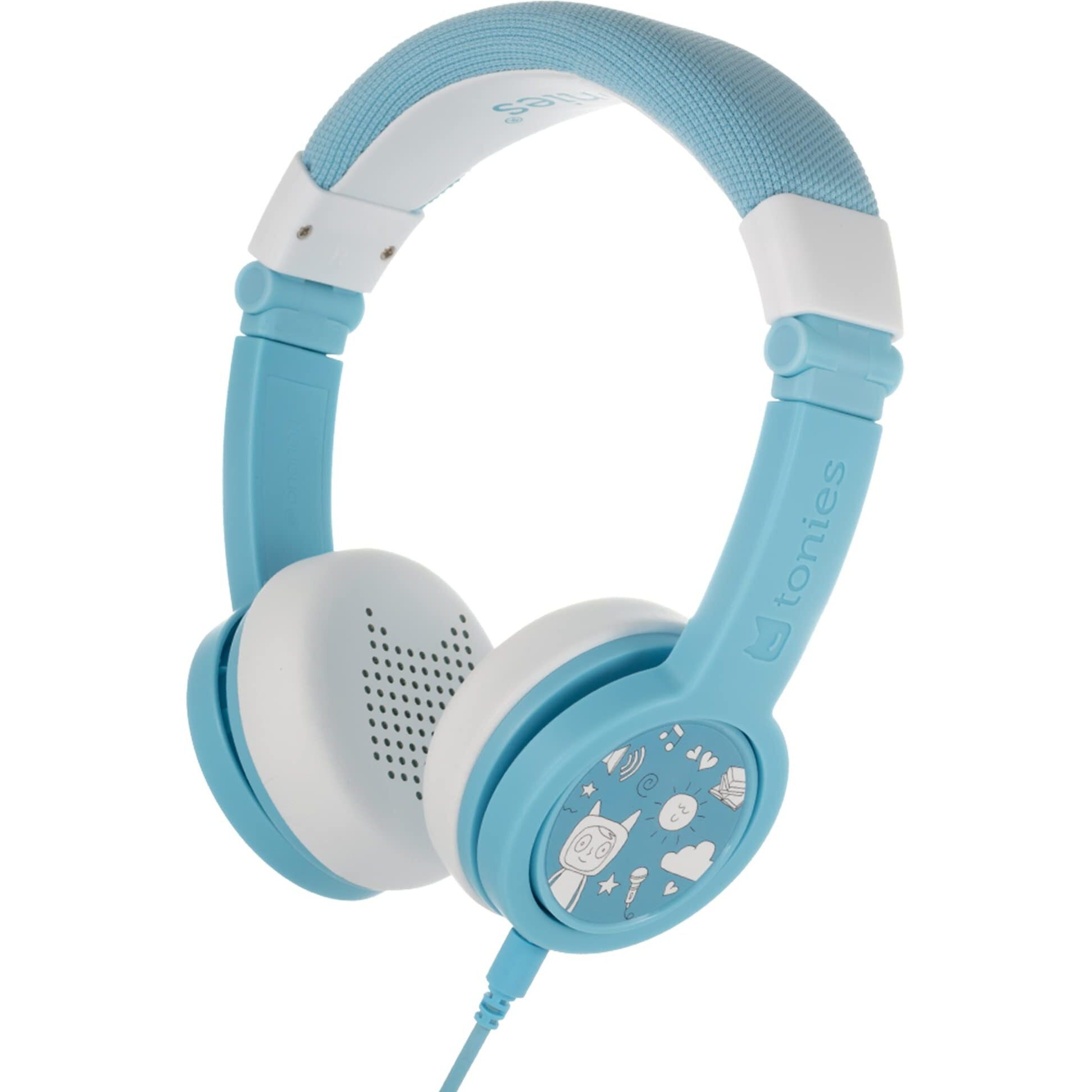 Tonies Foldable Wired Headphones For Kids - Comfortably Designed To Fit On-Ear - Works With Toniebox And All 3.5Mm Devices - Light Blue
