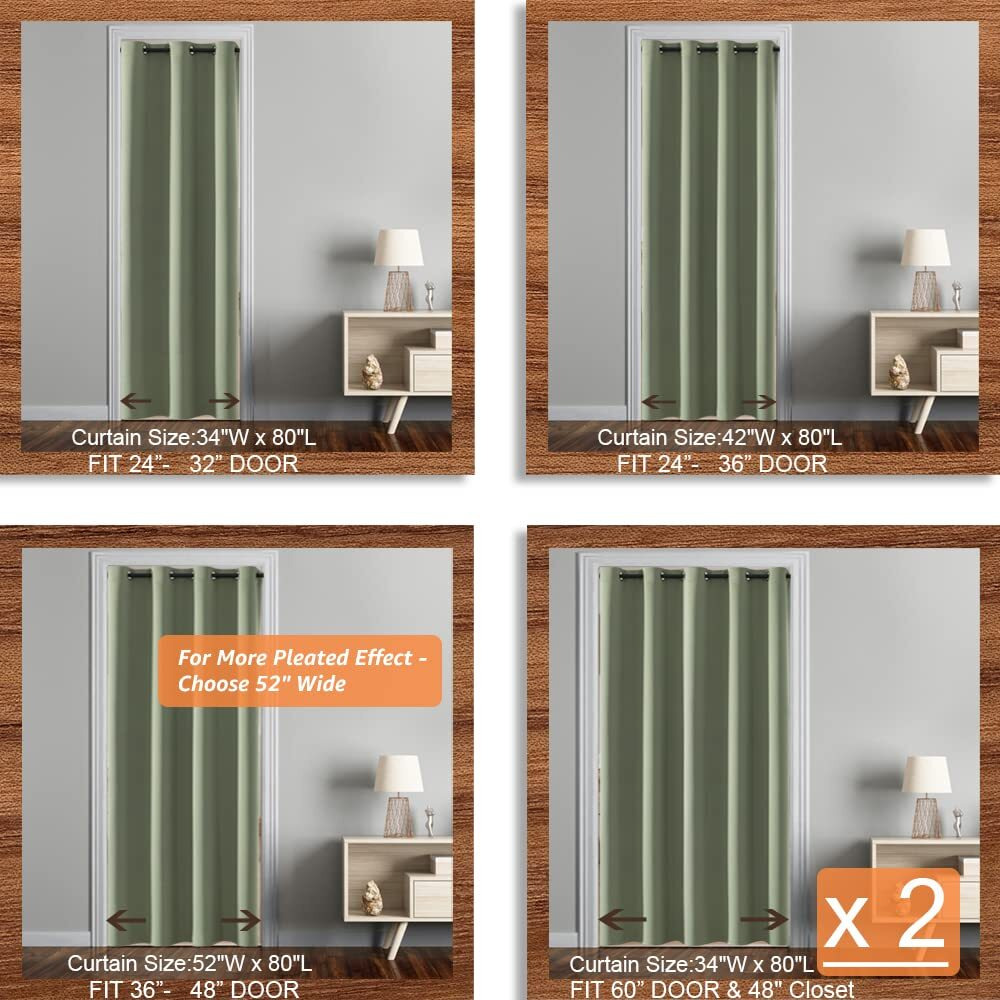 Sage Green Tapestry Curtains For Spring Decor Kitchen Door Screen Divider Doorway Laundry Room Curtains For Bathroom Pantry Bedroom Living Dining Bath/Shower Aesthetic 80 Inch Length Light Green