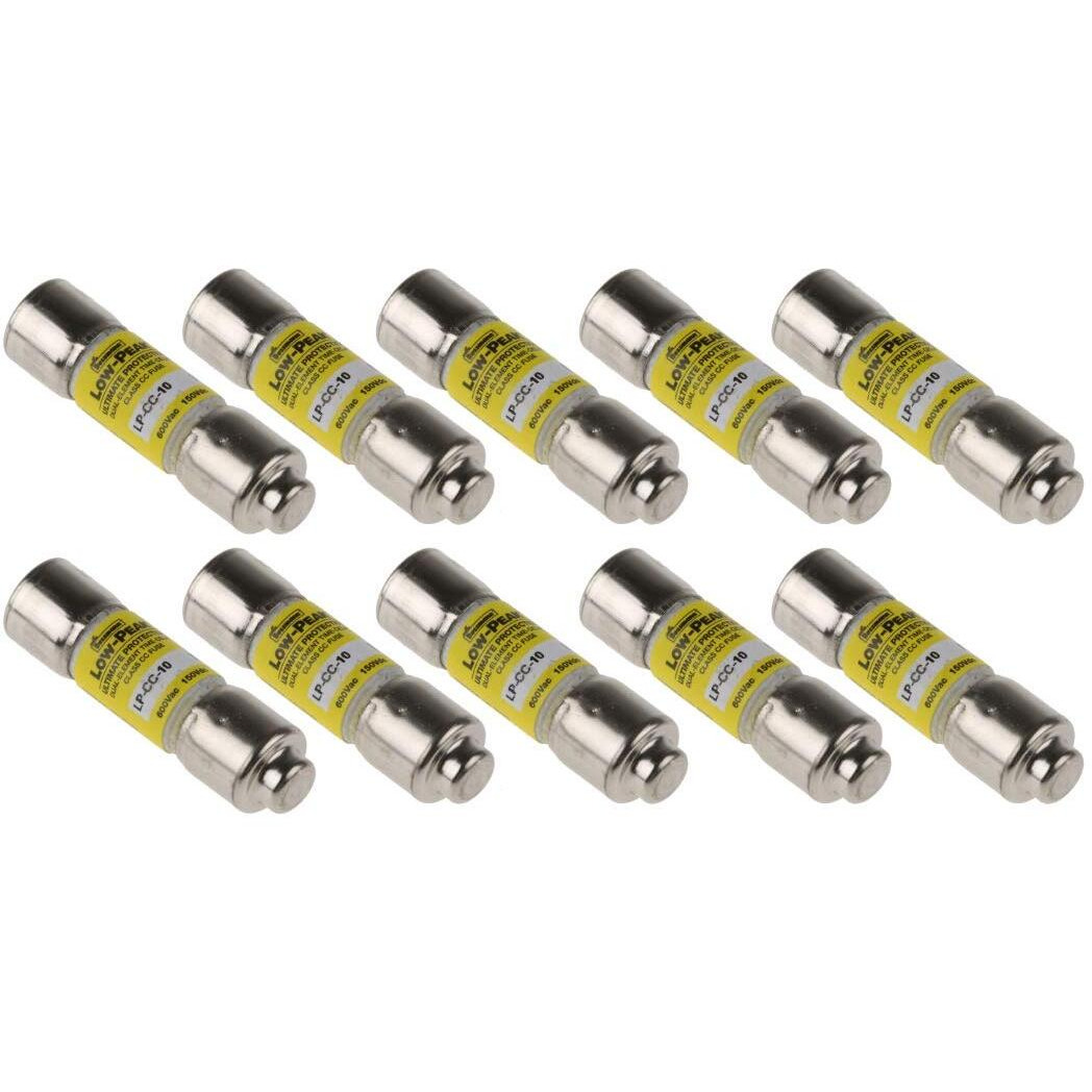 Bussmann Lp-Cc-10 Low-Peak  10 Amp Class Cc 600V Fuses  Nib - 1 Box Of 10