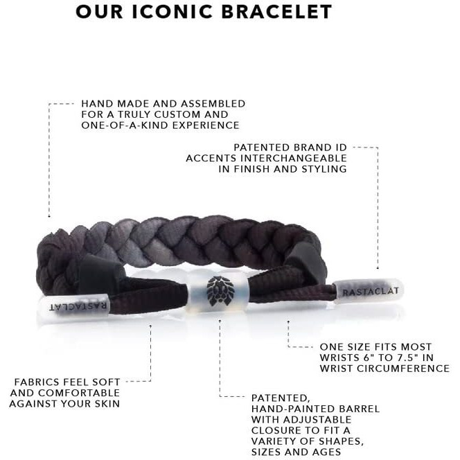 Rastaclat Original Hand Braided Equals Men's Adjustable Bracelet For All Ages