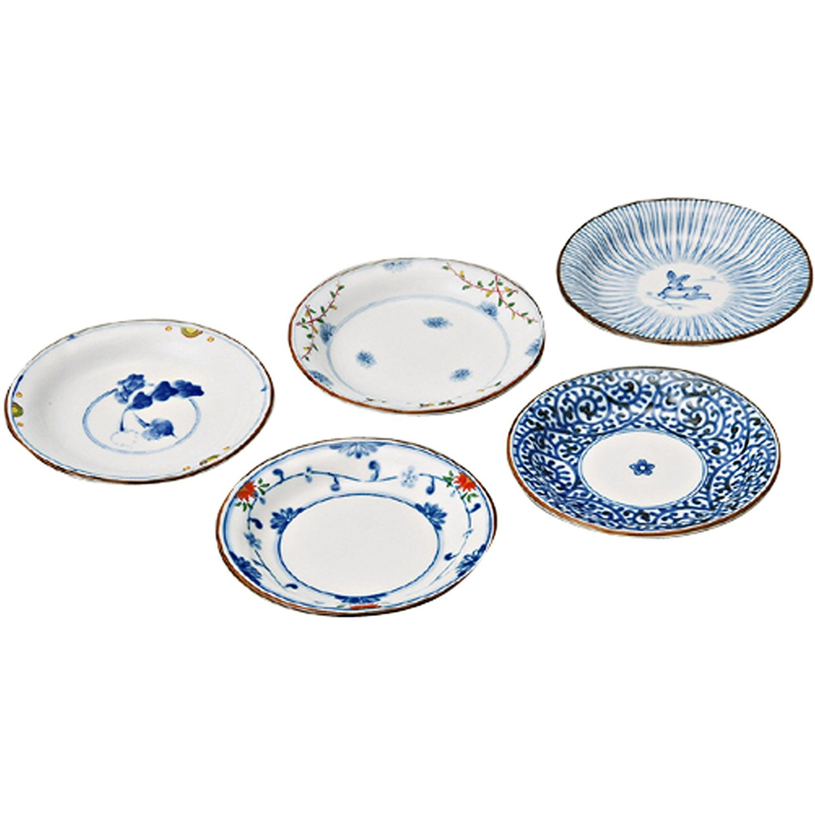 Saikai Pottery Hasami Ware Small Plate With Gift Box 4.7 Inch X Five Types Set