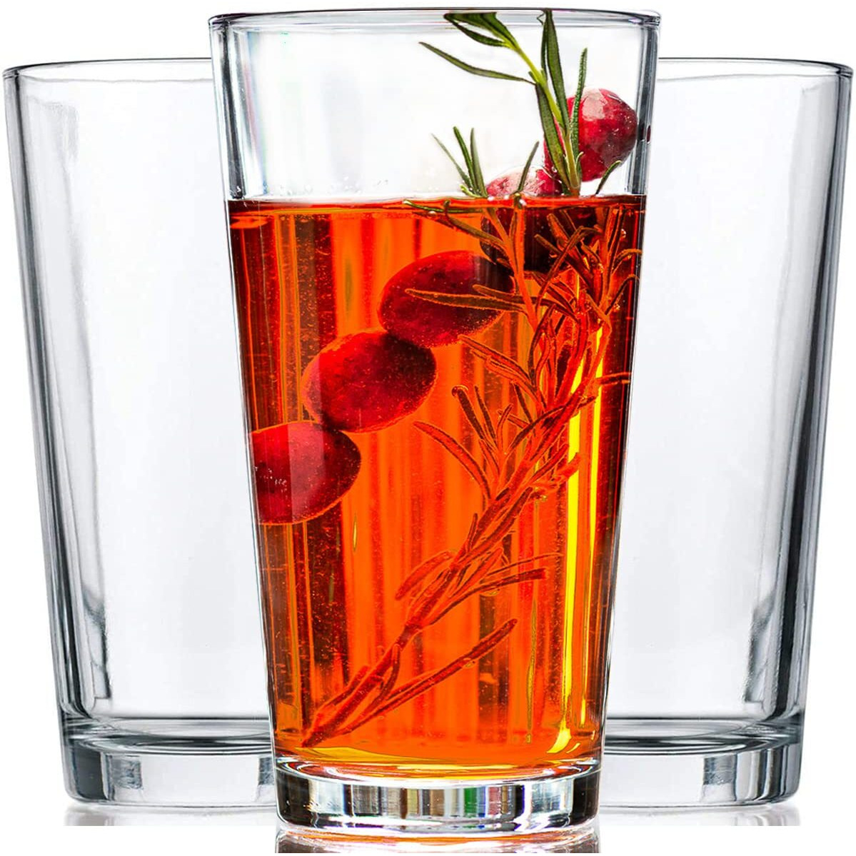 Drinking Glasses - Set Of 10-16Oz. Margarita Glass Cups - Dishwasher Safe Cocktail Clear Heavy Base Tall Beer Glasses  Water Glasses  Bar Glass  Wine  Juice  Iced Tea