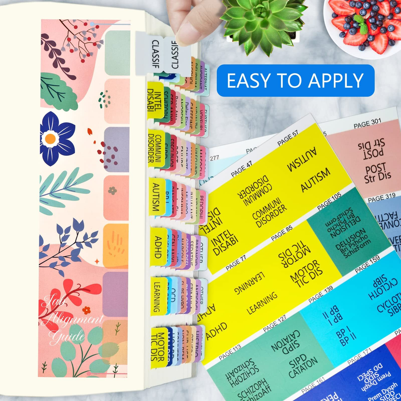 Index Tabs For Dsm-5-Tr  Dsm-5  Works For The Latest Dsm-V-Tr 2022 Version  18 Blank Tabs Included  Color-Coded And Laminated  With Alignment Guide-Solid Colors