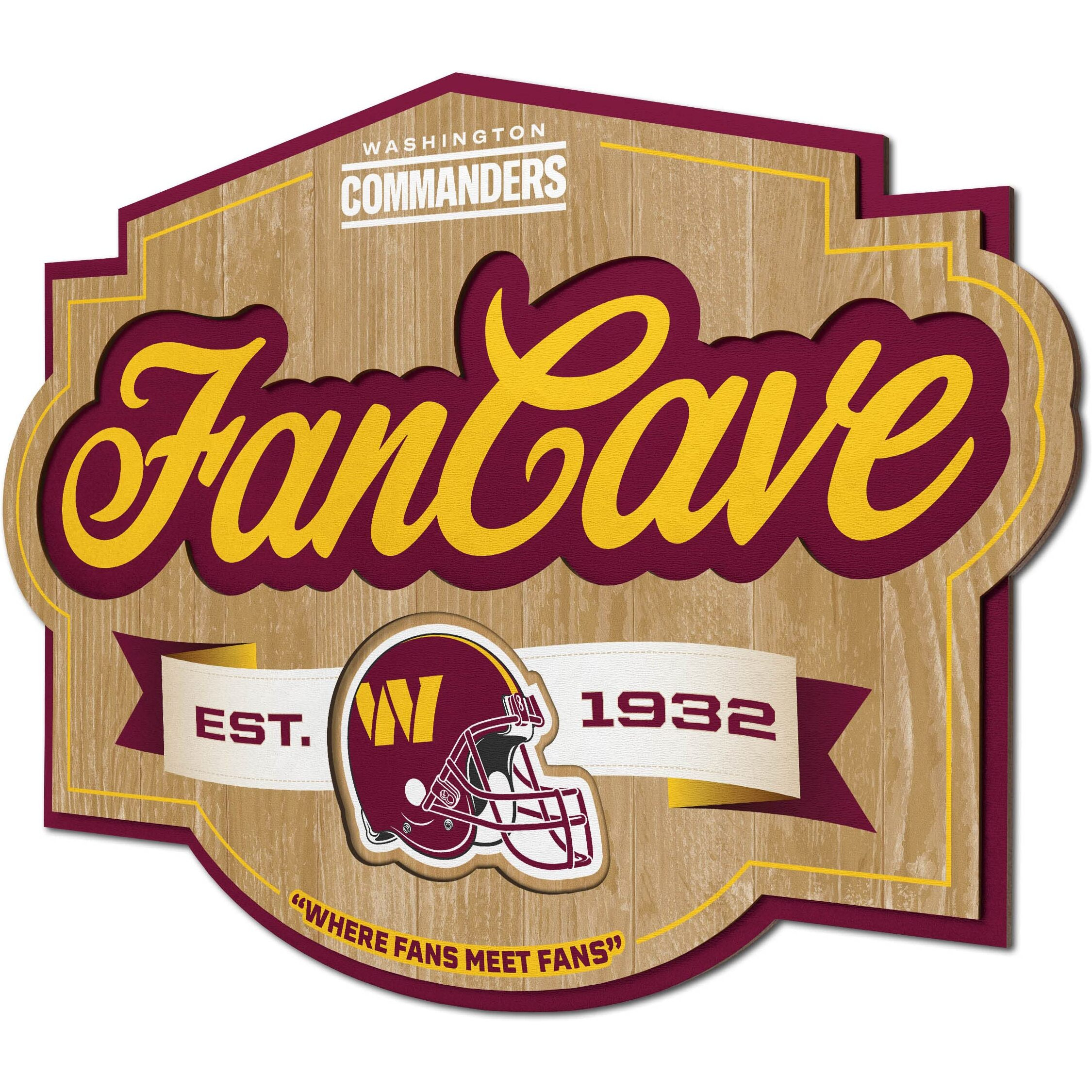 Youthefan Nfl Washington Commanders Fan Cave Sign For Office