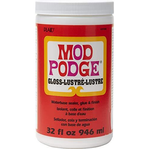 Mod Podge Gloss Sealer  Glue & Finish All-In-One Craft Solution- Quick Dry  Easy Clean  For Wood  Paper  Fabric & More. Non-Toxic - Craft With Confidence  Made In Usa  32 Oz.  Pack Of 1
