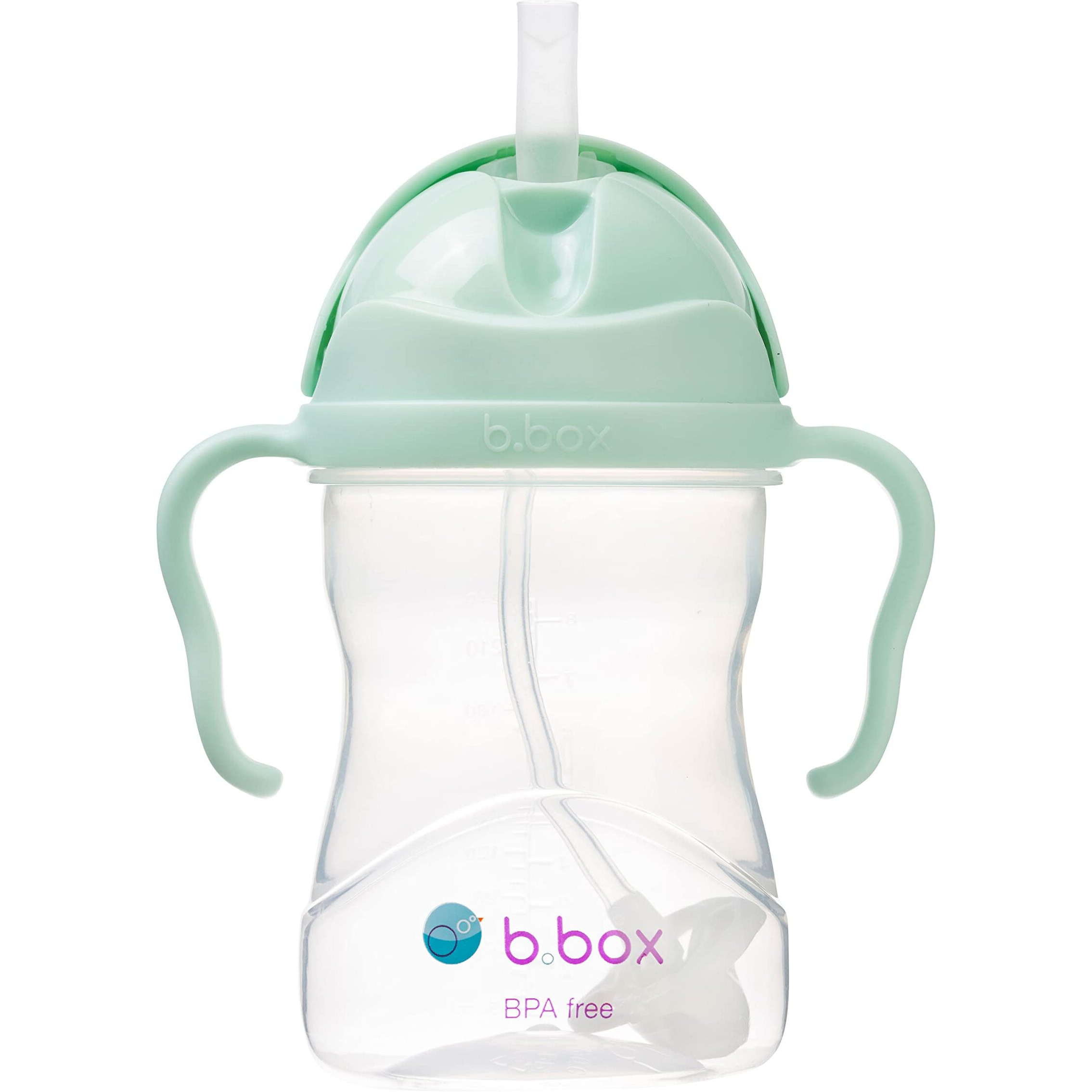 B.Box Sippy Cup With Weighted Straw. Drink From Any Angle  Leak Proof  Spill Proof  Easy Grip. Bpa Free  Dishwasher Safe. For Babies 6M+ To Toddlers (Pistachio  8Oz)