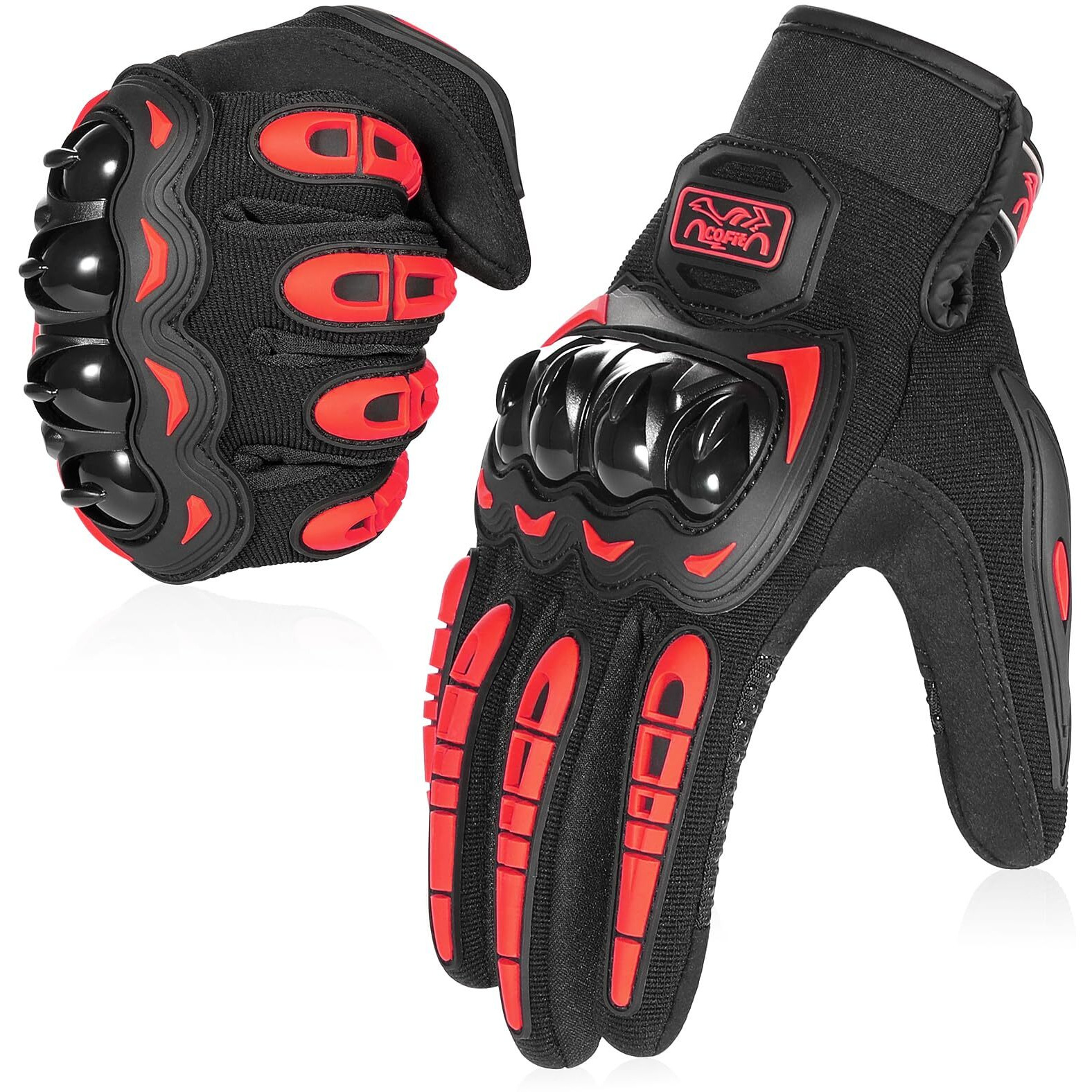 Cofit Motorcycle Gloves Breathable  Touchscreen Motorbike Gloves Anti-Slip With Good Grip Hard Knuckles Protection For Men Women Motocross  Bmx Atv Mtb Cycling  Road Racing - Red Xxl