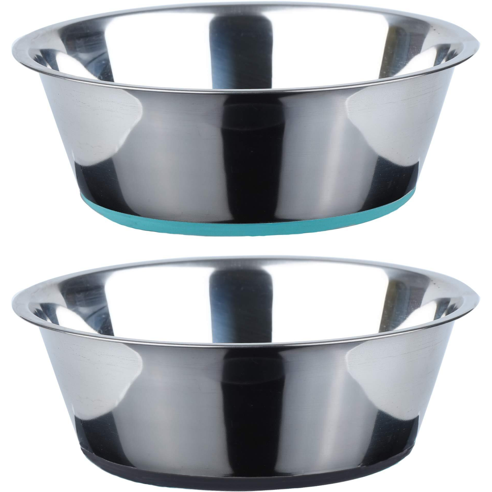 Peggy11 Deep Stainless Steel Anti-Slip Dog Bowls  2 Pack  3 Cups