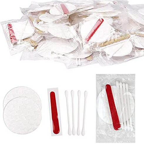 100 Pack Hotel Vanity Kit Individually Wrapped  Bulk Hotel Amenities Kit  Hotel Hospitality Set  Hygiene Products Include Cosmetic Cotton Pads  Cotton Swabs  Nail File (Paper Sticks)