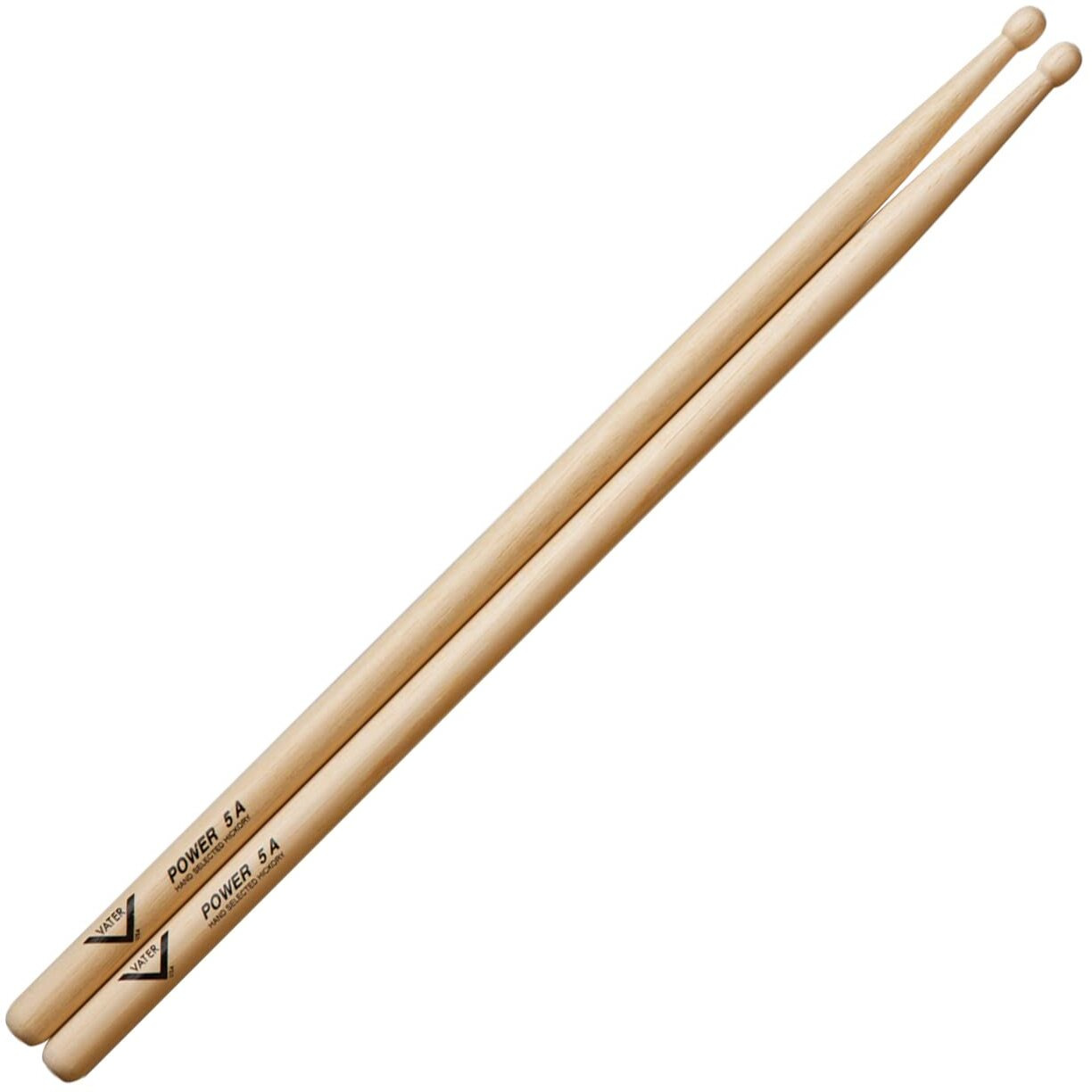 Vater Power 5A Wood Tip Hickory Drum Sticks  Pair