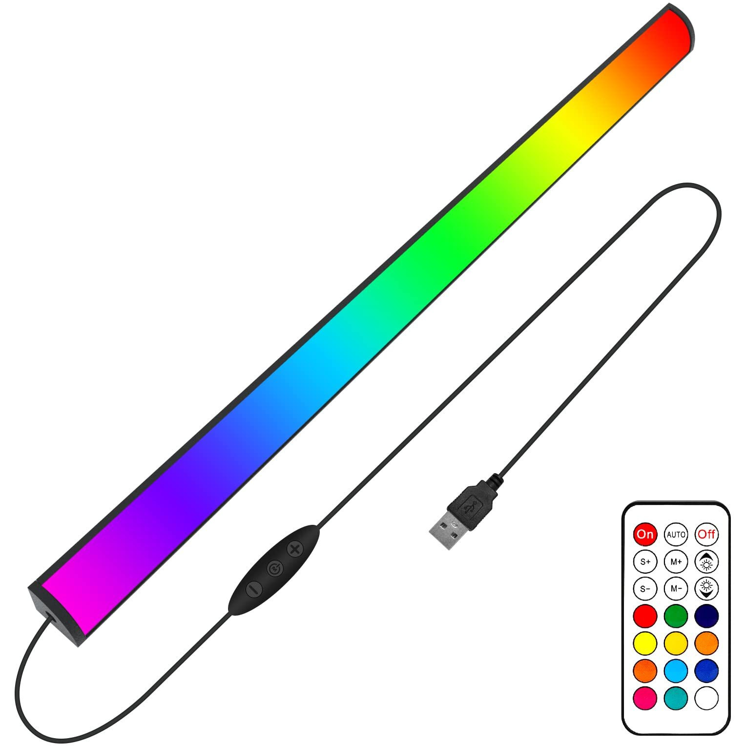 Ferswe Rgbic Under Monitor Light Bar  Dream Color Gaming Light Bar With Remote Control  Usb Port  Dimmable And Speed Adjustable  Color Changing Desk Light Bar For Pc  Gaming And Desk