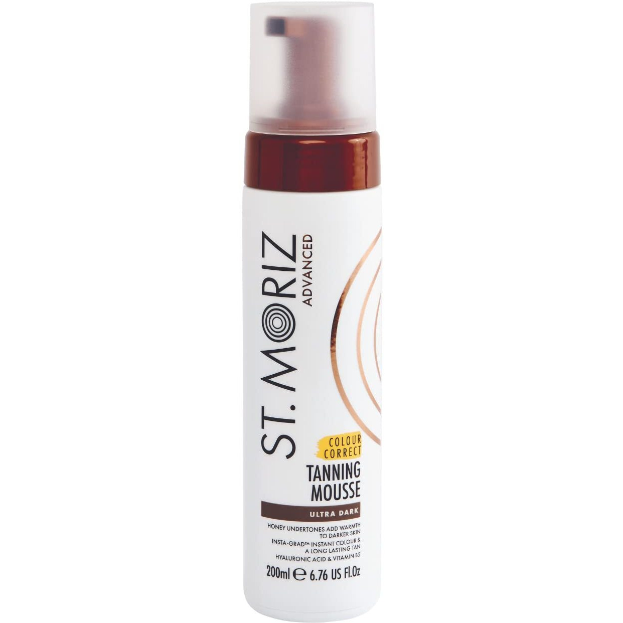 St Moriz Advanced Colour Correcting Tanning Mousse In Ultra Dark  With Hyaluronic Acid  Vitamin B5 & Advanced Skin Care Benefits  Adds Warmth To Deep Skin Tones  Fast-Drying Vegan Fake Tan  200Ml