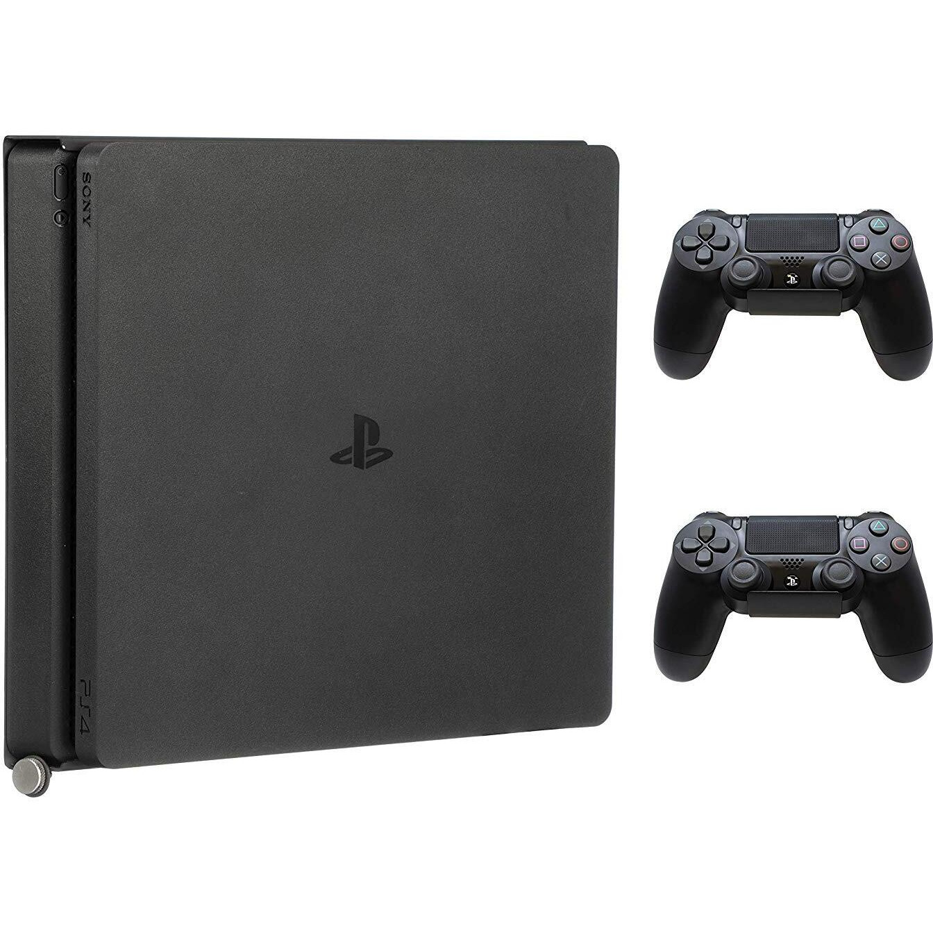 Humancentric Ps4 Mount For Ps4 Slim + 2 Controller Mounts Bundle | Mount On The Wall Or On The Back Of The Tv | Patent Pending
