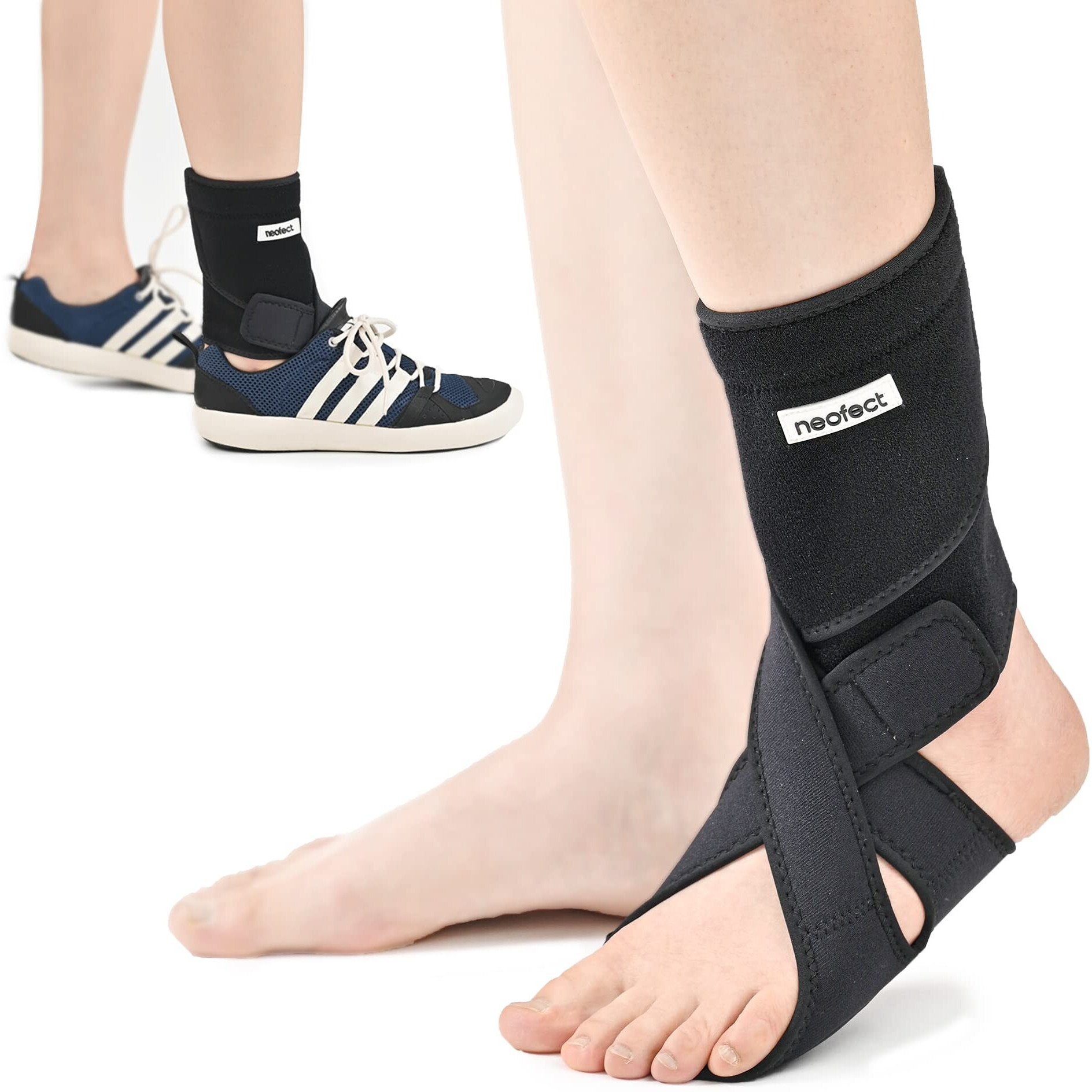 Neofect Drop Foot Brace Black Left Afo Foot Drop Brace For Walking  Drop Foot Brace With Shoes  Stroke Recovery Equipment  Foot Drop Brace For Sleeping  Adjustable Ankle Brace