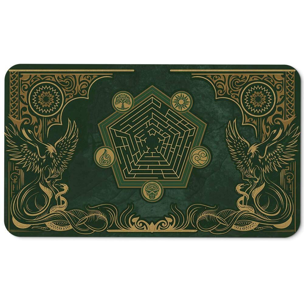 Paramint Emerald Phoenix (Stitched) - Mtg Playmat - Compatible With Magic The Gathering Playmat - Play Mtg  Yugioh  Tcg - Original Play Mat Art Designs & Accessories