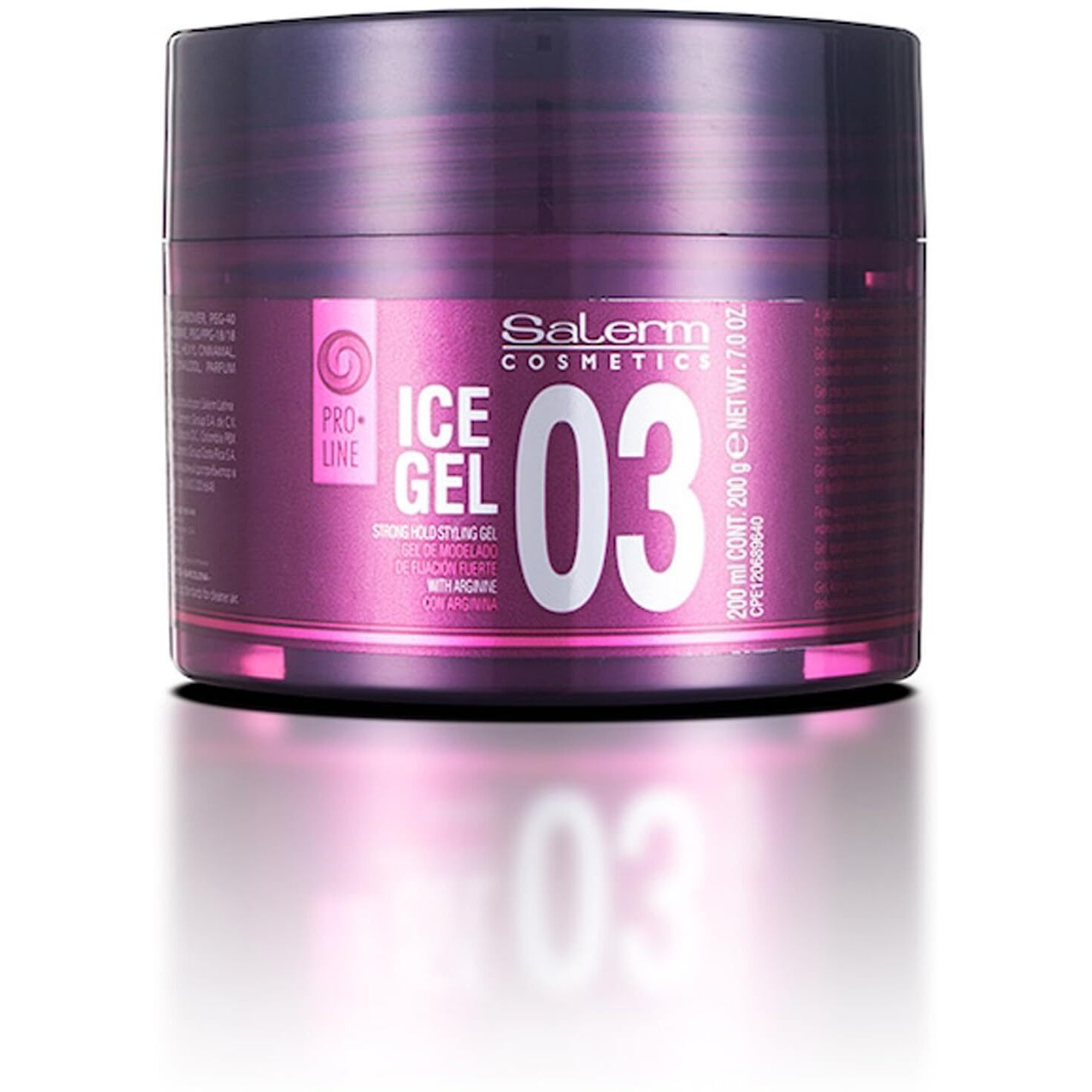 Salerm - Hair Styling Gel - Ice Gel 03-200 Ml - Strong Hold - Wet Look Gel - Hair Hold And Hydration - With Arginine - Strengthens Hair Fiber