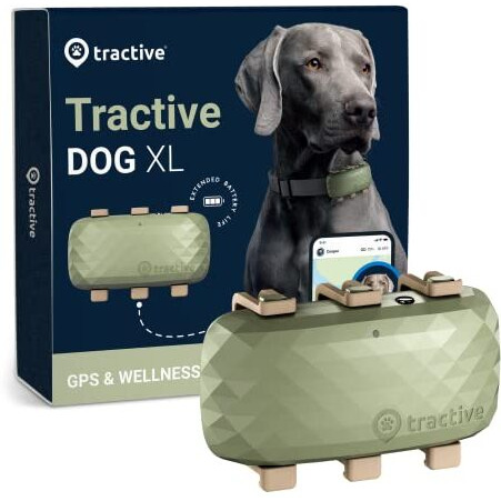 Tractive Xl Gps Tracker For Large Dogs - Waterproof  Gps Location & Smart Pet Activity Tracker  Unlimited Range  Works With Any Collar (Green)
