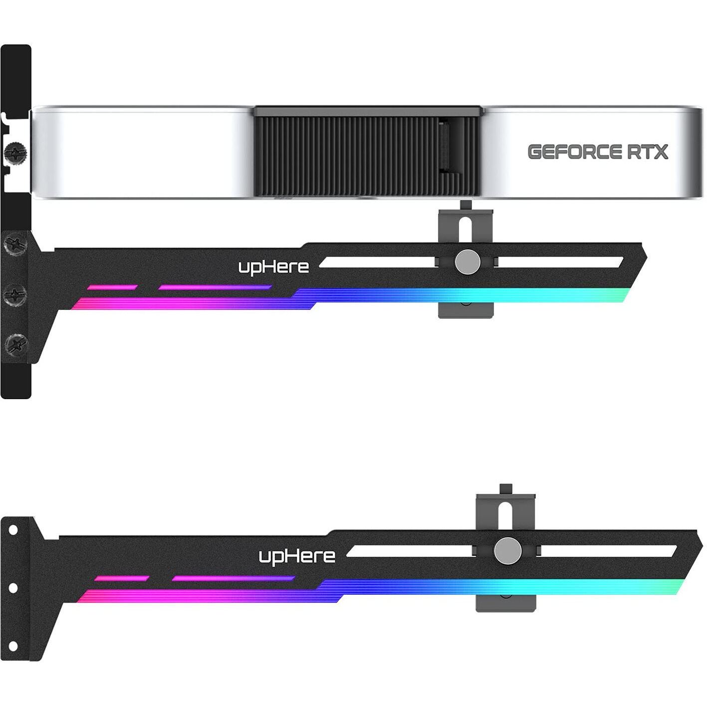 Uphere 5V 3Pin Addressable Rgb Graphics Card Gpu Brace Support Video Card Sag Holder Built-In 5V Argb Strip Adjustable Length And Height Support G276Argb