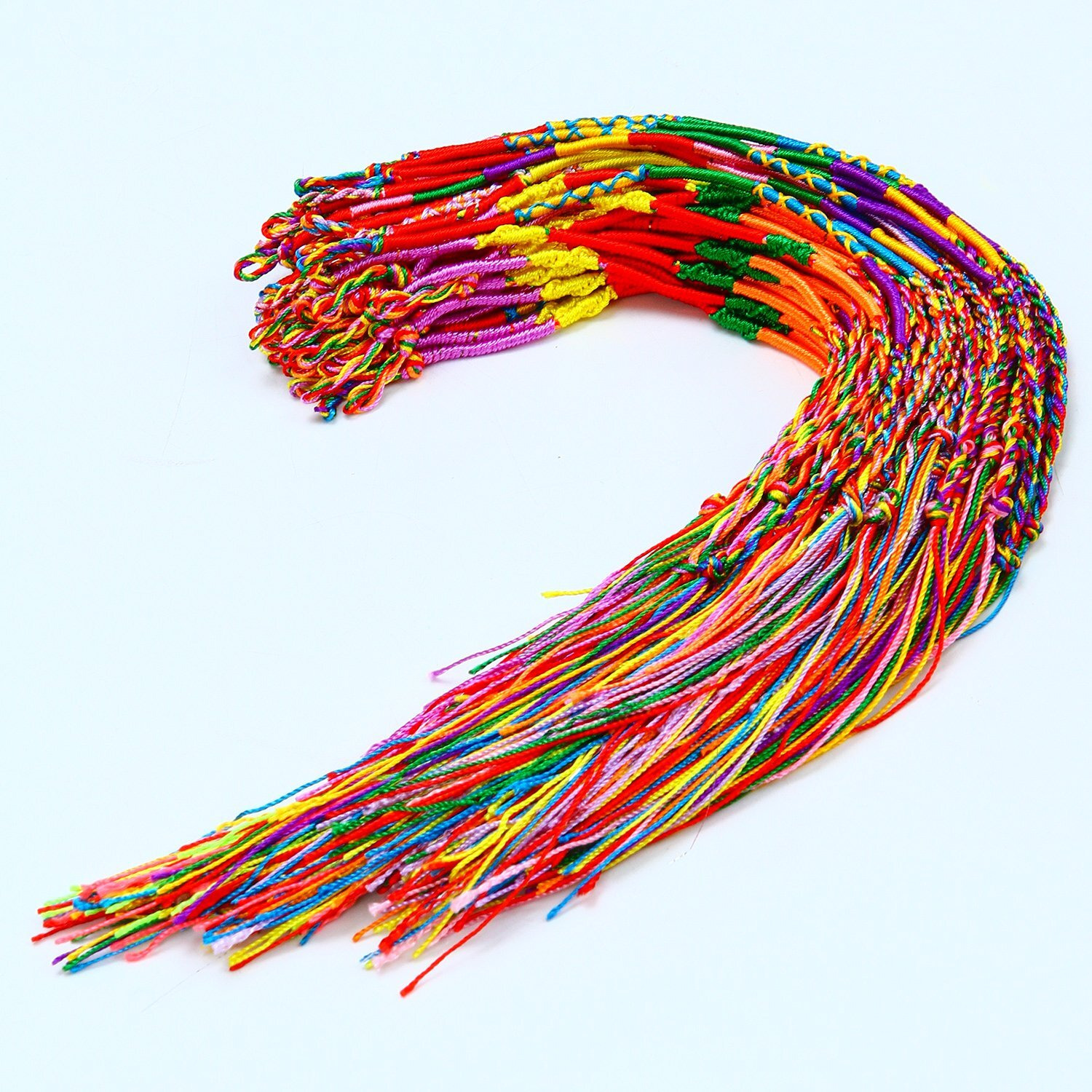 Resinta 100 Pieces Handmade Braided Bracelets Assorted Colors Friendship Cords Thread Bracelets Party Supply Favors For Wrist Anklet