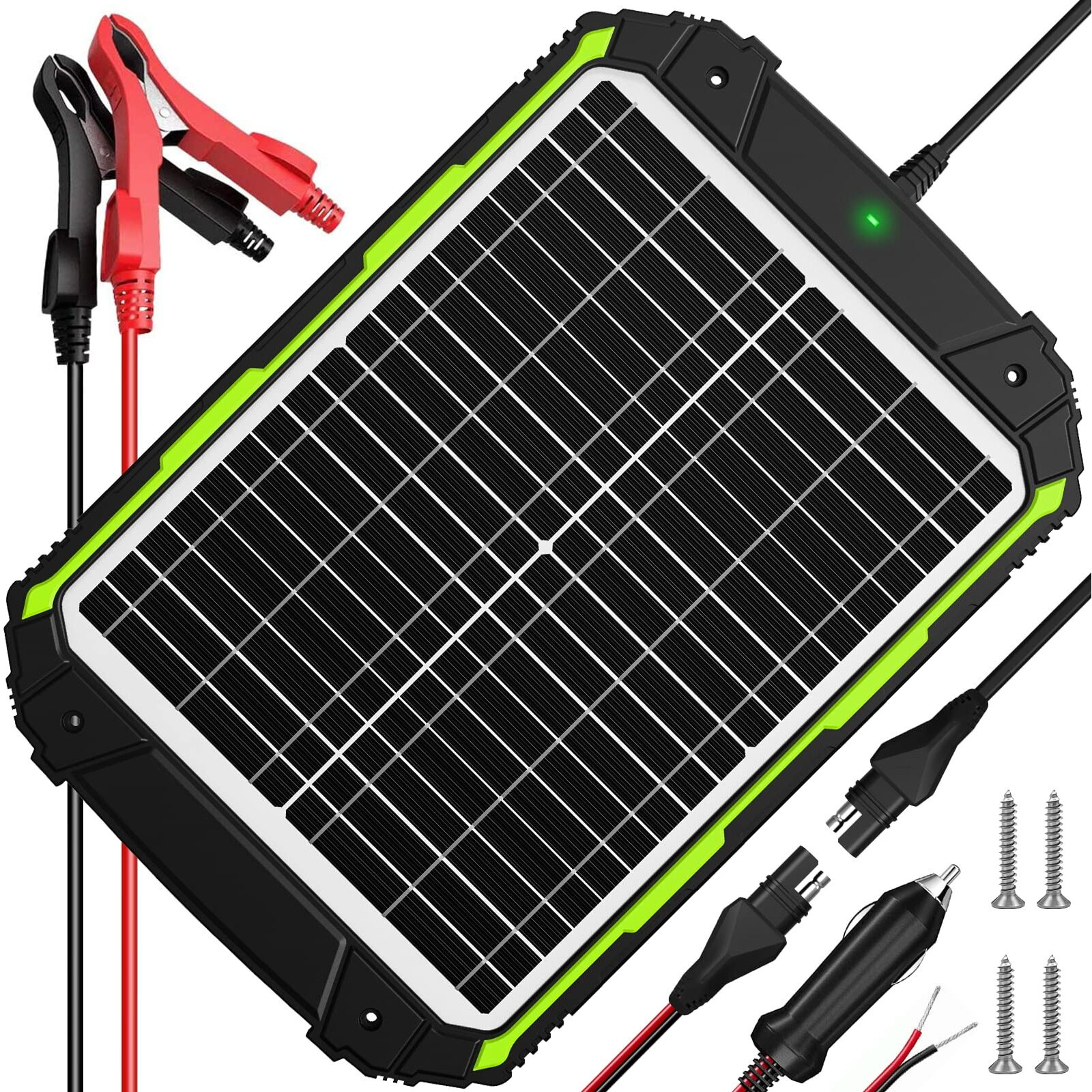 20W 12V Solar Battery Charger & Maintainer  Waterproof 20 Watt 12 Volt Solar Panel Trickle Charger  Built-In Intelligent Mppt Charge Controller For Car Boat Marine Rv Camper Dump Trailer Truck