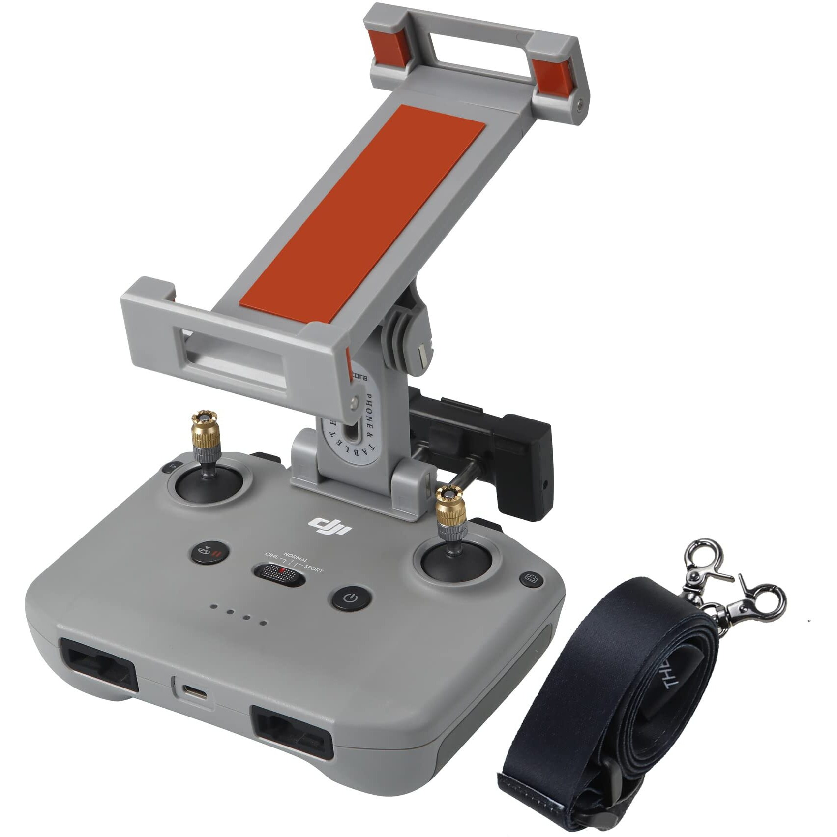 Hanatora Rc-N1 N2 Remote Controller 4.7-12.9 Inch Tablet Holder Mount For Dji Mavic 3 Classic Air 3/2S Mavic Air 2 Mini 3/3 Pro Mini 2/2 Se Drone Extended Control Phone Clip With Lanyard