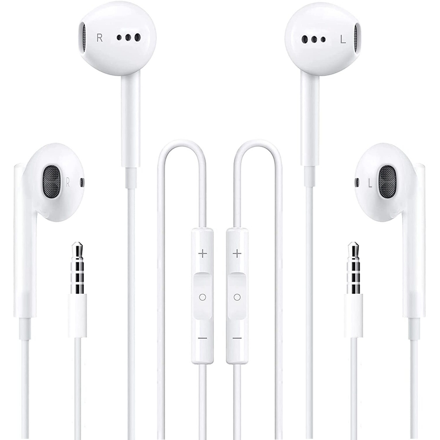 2 Packs Apple Wired Headphones Earbuds With Microphone In-Ear Earphones Volume Control[Apple Mfi Certified] Headphones Compatible With Iphone/Ipad/Android/Computer And Other 3.5Mm Jack Devices