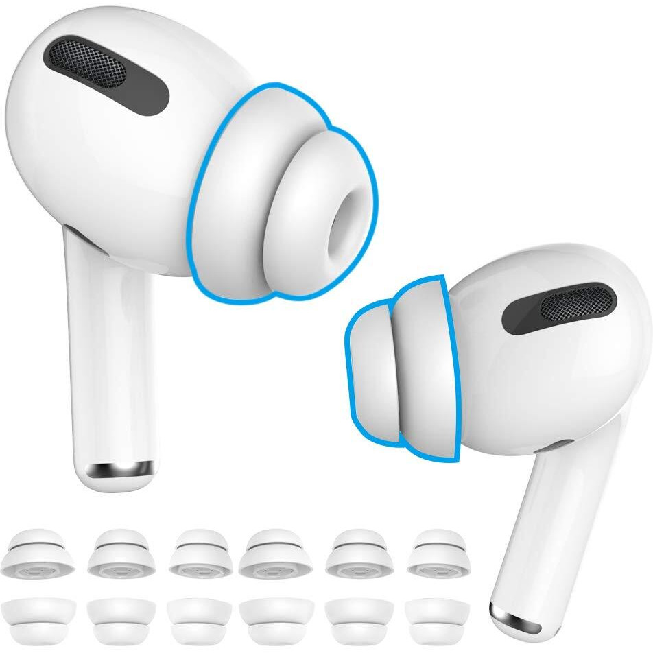 Delidigi 6 Pairs Ear Tips For Airpods Pro 2 And Airpods Pro  Silicone Earbuds Earplug Replacement Accessories Fit In The Charging Case S/M/L Size(White)