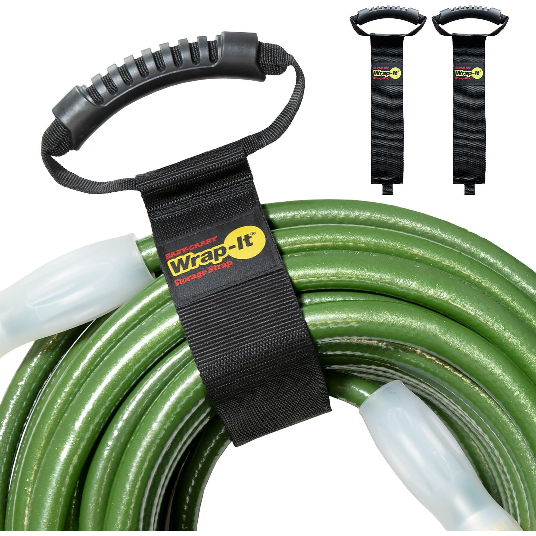 Easy-Carry Wrap-It Storage Straps - 28 (2-Pack) - Heavy-Duty Hook And Loop Extension Cord Carrying Strap  Hanger  Keeper  Organizer With Handle For Pool  Boat  Rv  Garden Hoses  Cords  And Cables