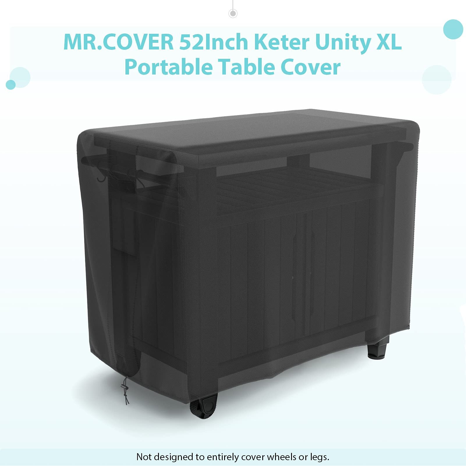 Mr. Cover Prep Table Cover For 52 Inch Keter Unity Xl Portable Outdoor Table  Heavy Duty Waterproof Fabric  Rip-Stop And Weather-Resistant
