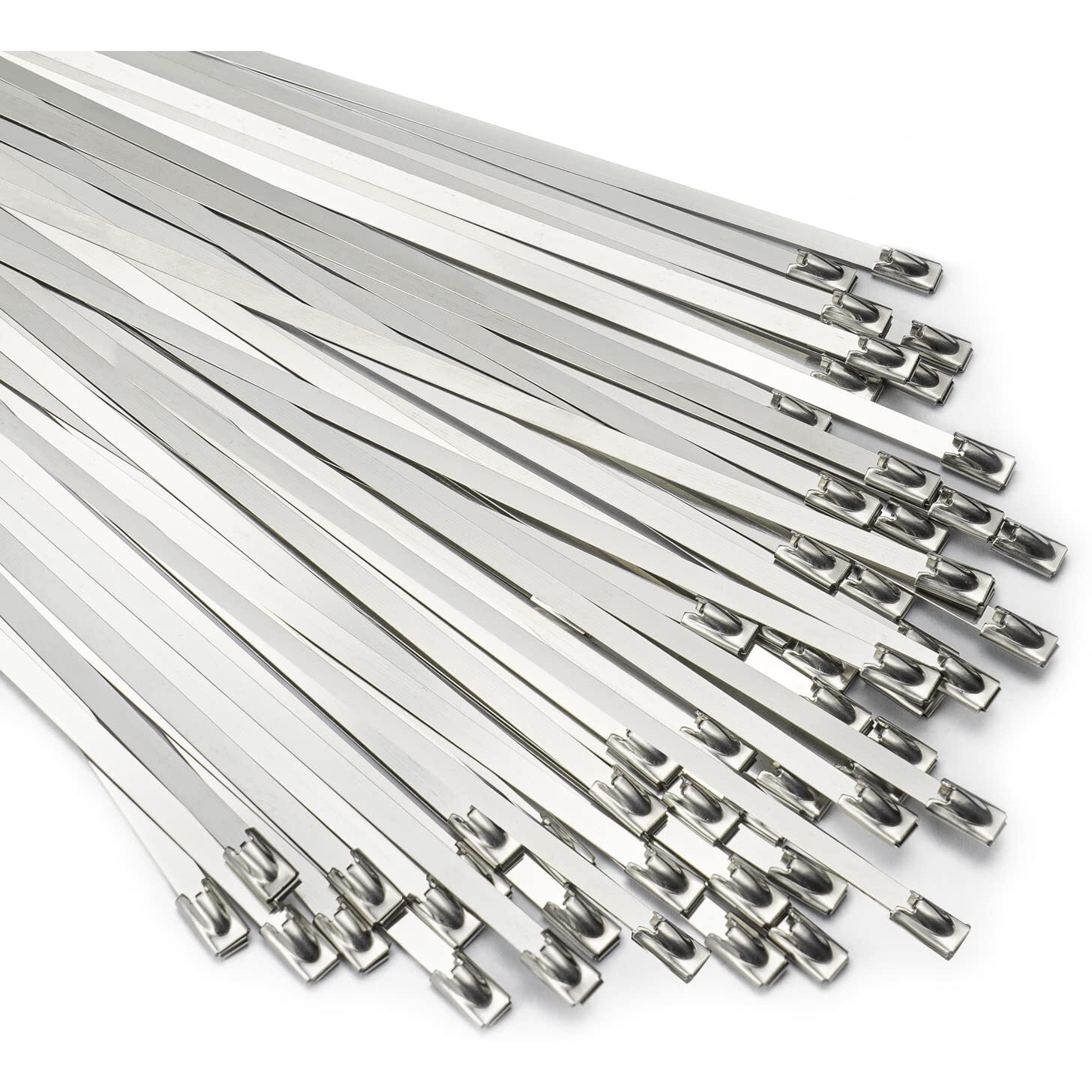 Metal Zip Ties 11.8 Inch 100Pcs 304 Stainless Steel Zip Ties Heavy Duty Multi-Purpose Self-Locking Cable Ties For Machinery  Vehicles  Exhaust Wrap  Farms  Pipes  Roofs  Cables  And Outdoor Fence