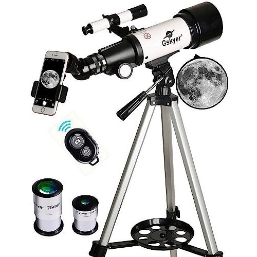 Gskyer Telescope  70Mm Aperture 400Mm Az Mount Astronomical Refracting Telescope For Kids Beginners - Travel Telescope With Carry Bag  Phone Adapter And Wireless Remote
