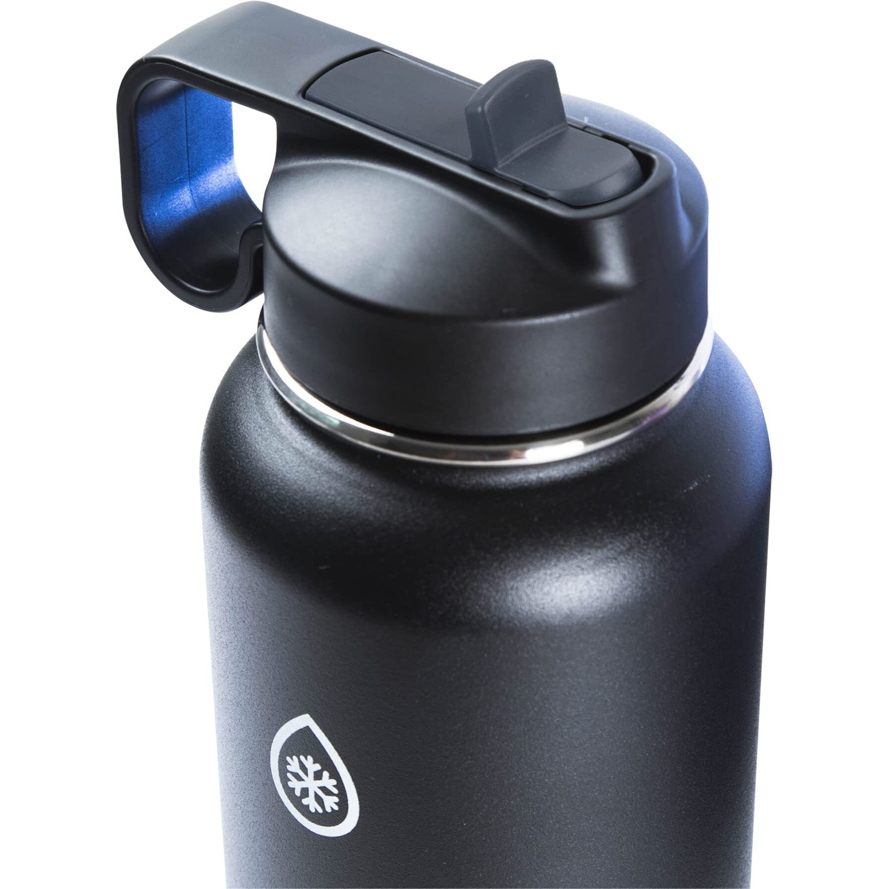 Thermoflask Double Stainless Steel Insulated Water Bottle With Two Lids  18 Ounce  Black