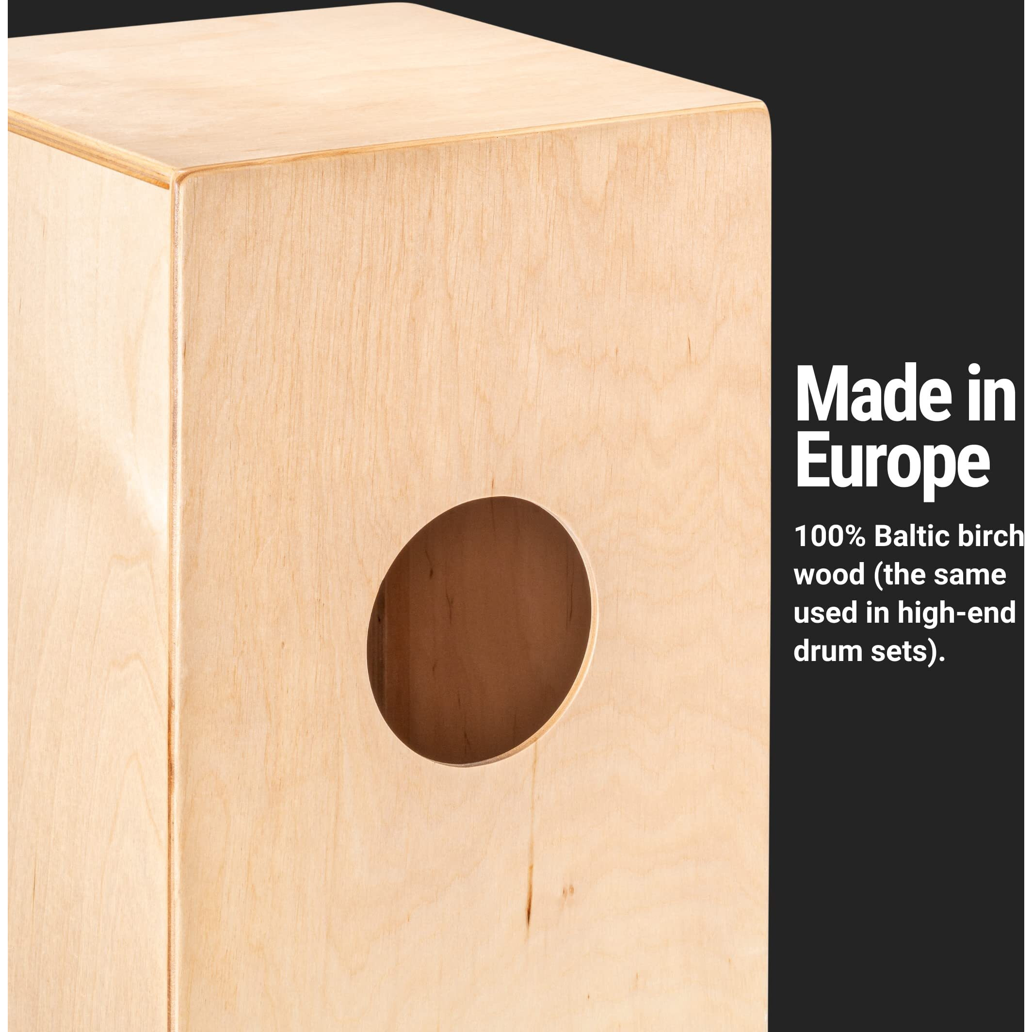 Meinl Percussion Jam Cajon Box Drum With Snare And Bass Tone For Acoustic Music - Made In Europe - Baltic Birch Wood  Play With Your Hands  2-Year Warranty (Jc50Ntlb)