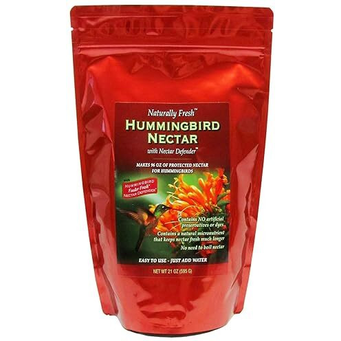 Sapphire Labs Naturally Fresh Hummingbird Nectar With Nectar Defender Lasts Longer In Hummingbird Feeders | Easy To Use Powder | Makes 96 Oz Of Clear Hummingbird Nectar